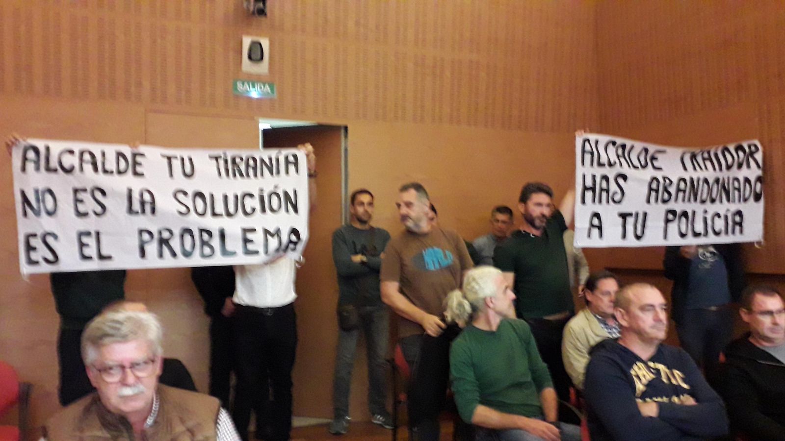 Una imagen de la protesta de los agentes de la Policía Local.