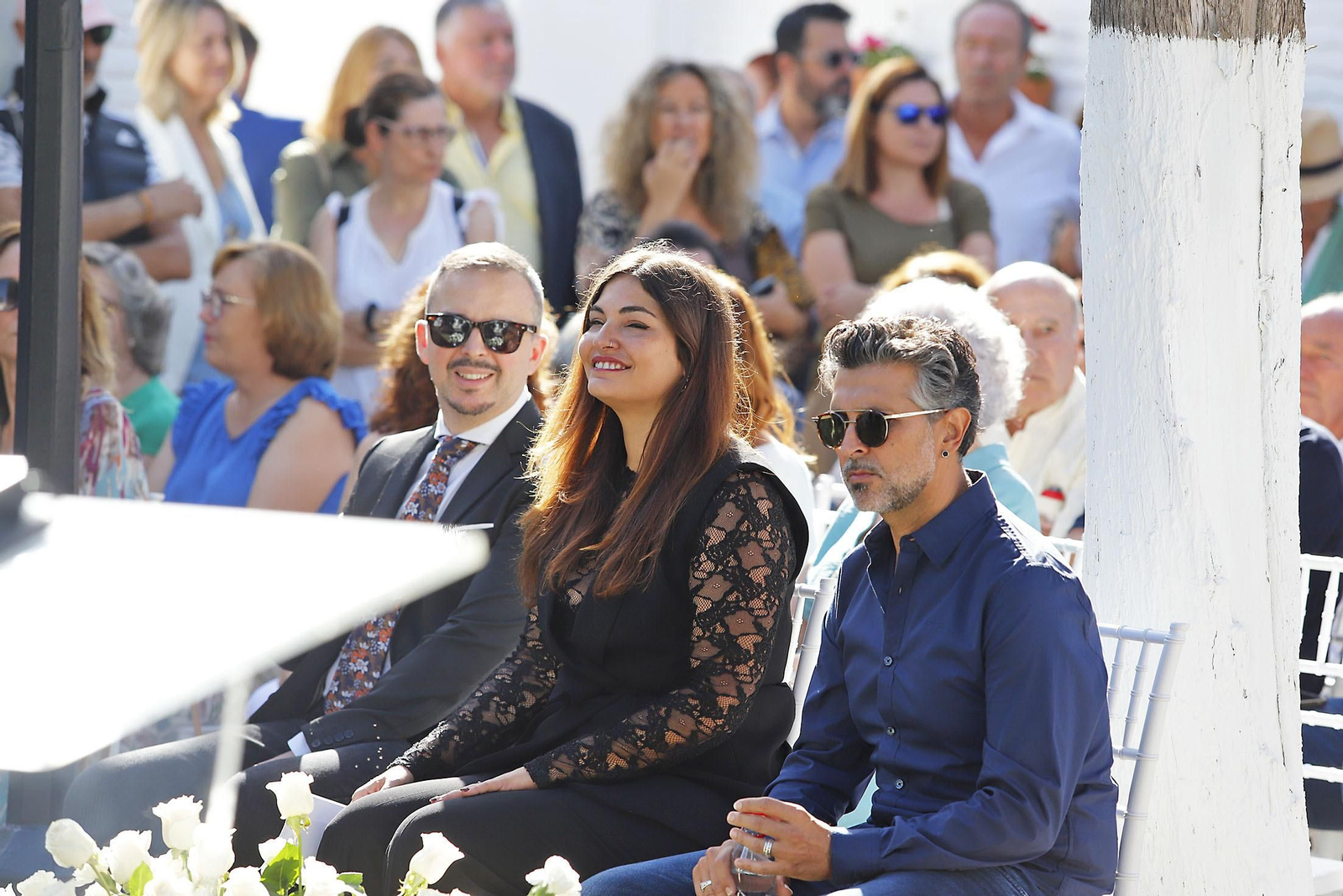Imágenes del homenaje a Jesús Quintero con el descubrimiento de una escultura de Elías Rodríguez Picón