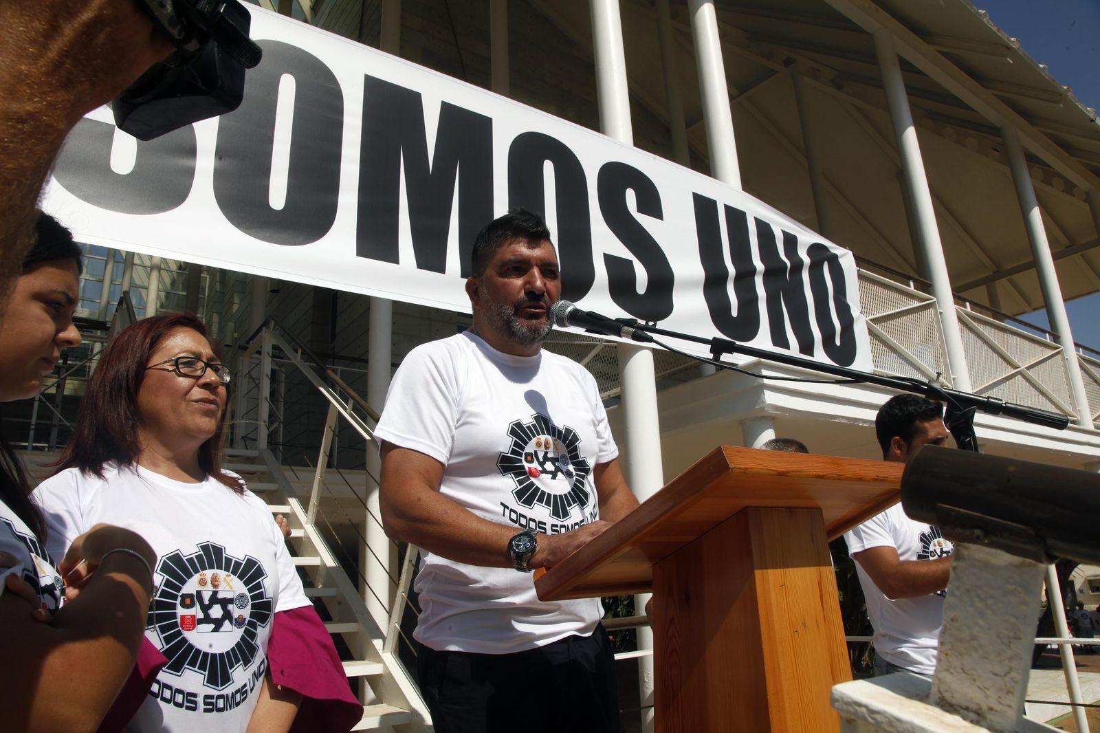 Imágenes de la manifestación de apoyo a Antonio Garrido, policía apuñalado en Punta Umbría