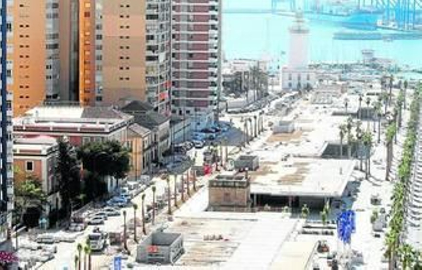 Estado actual de los trabajos en el muelle 1.