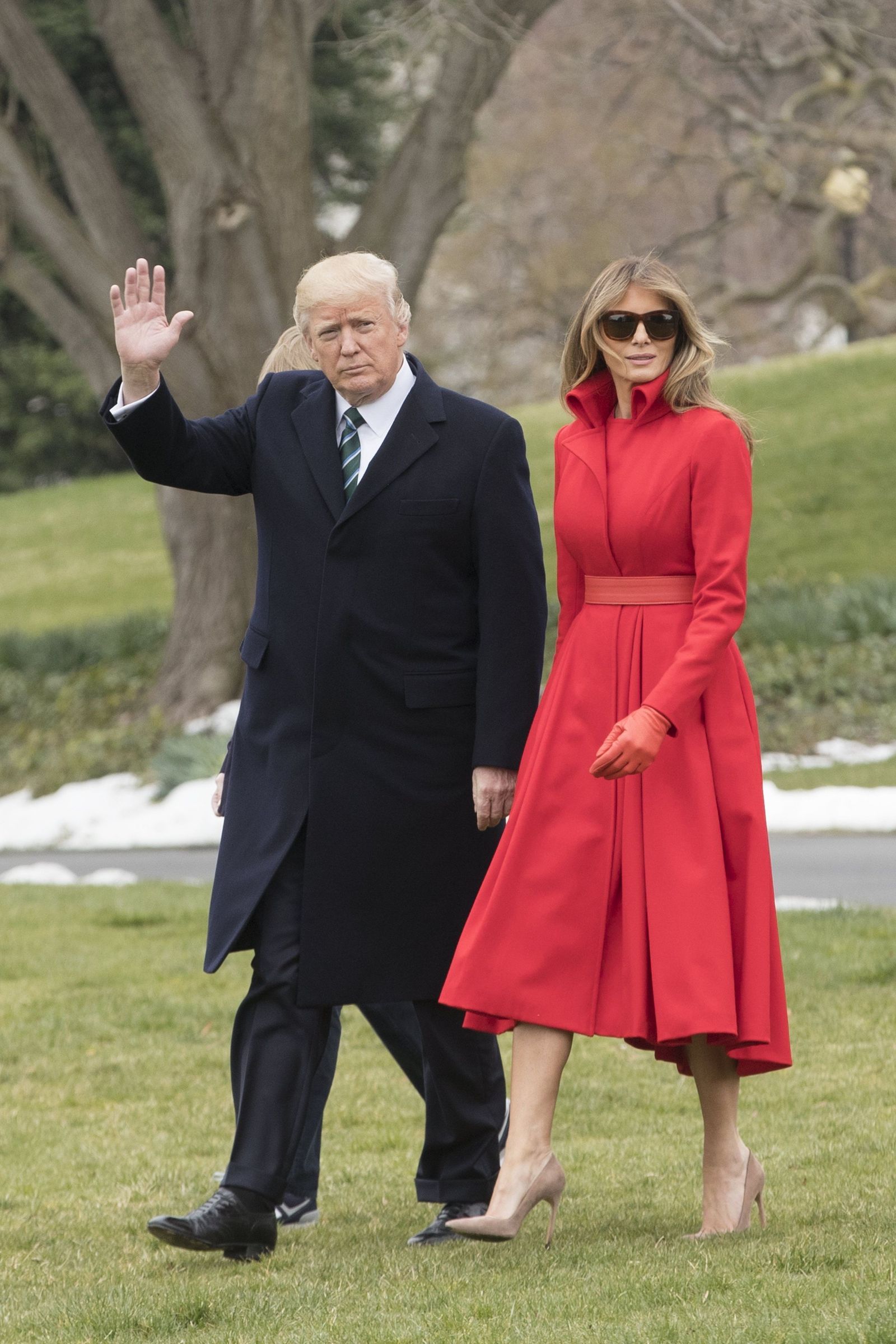 El presidente Trump y su esposa durante una visita oficial.