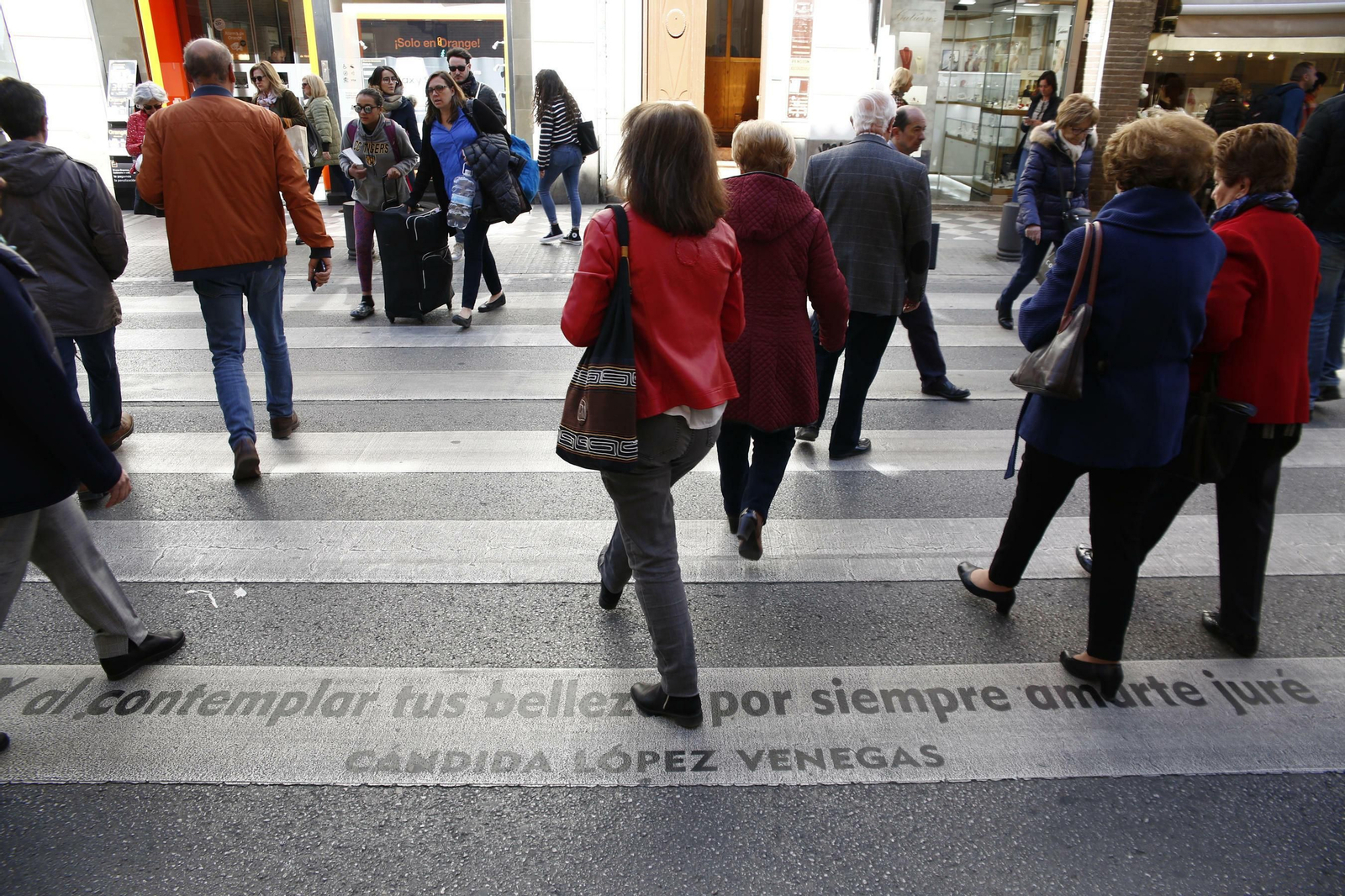 Granada llena de versos sus pasos de cebra en el Día Mundial de la Poesía