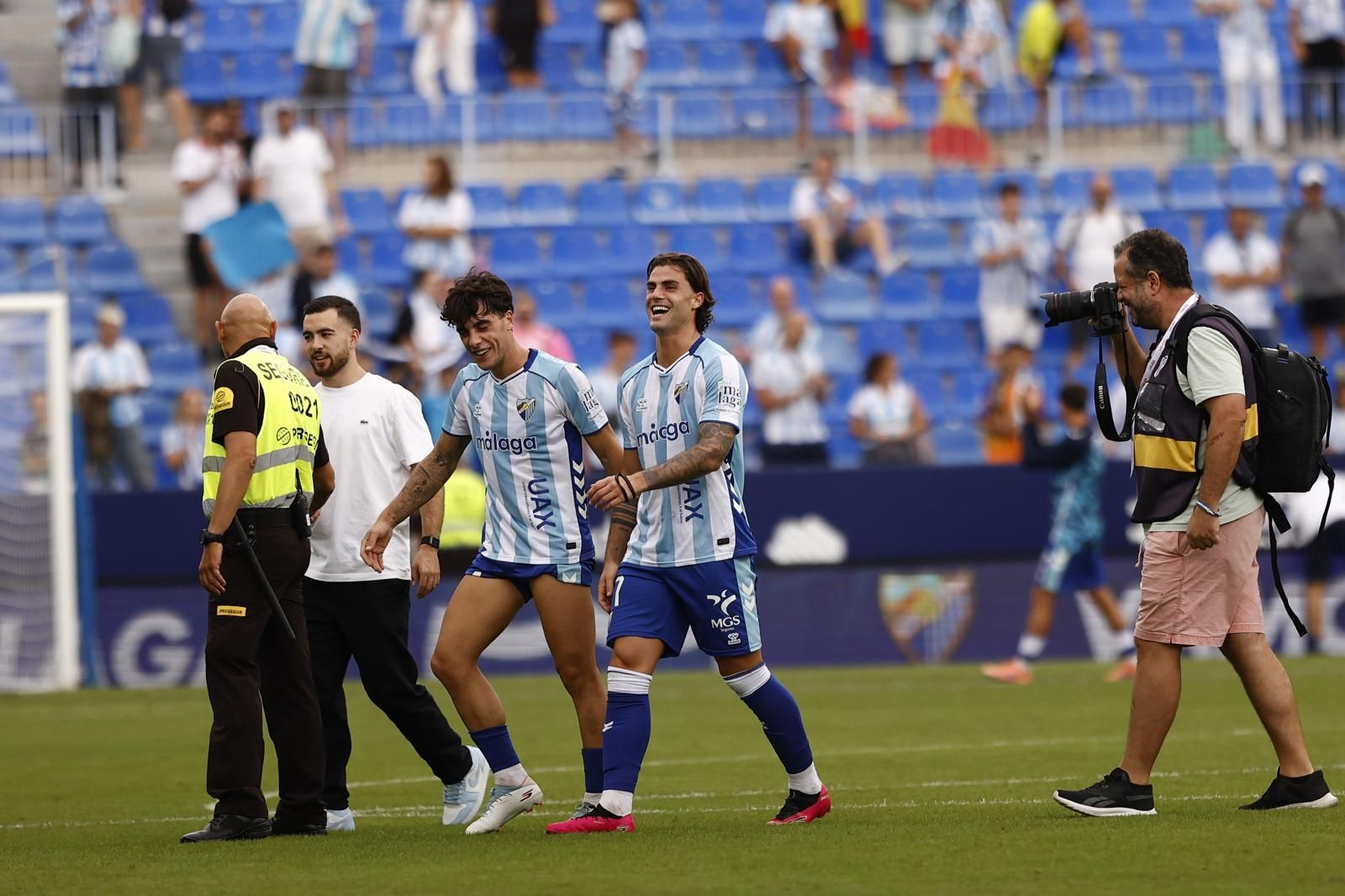Eneko, junto a Lobete tras el Málaga - Andorra