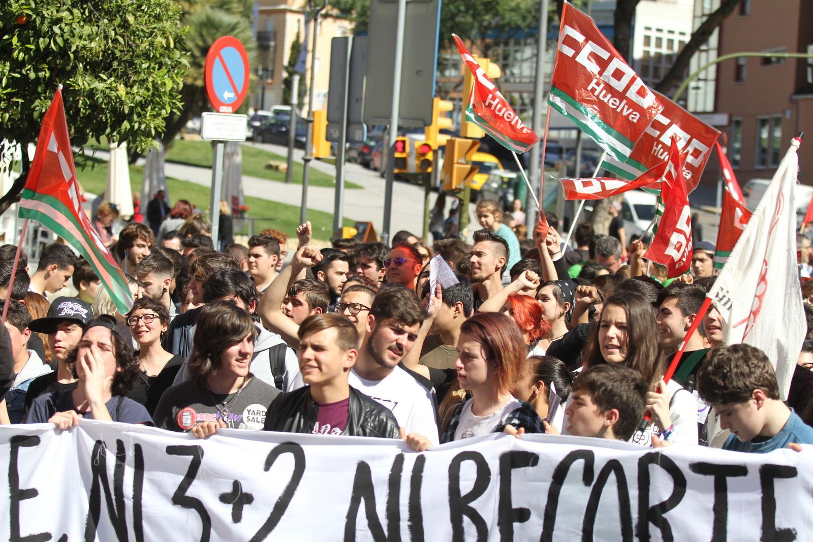 Imágenes  de la manifestación contra la Lomce en Huelva