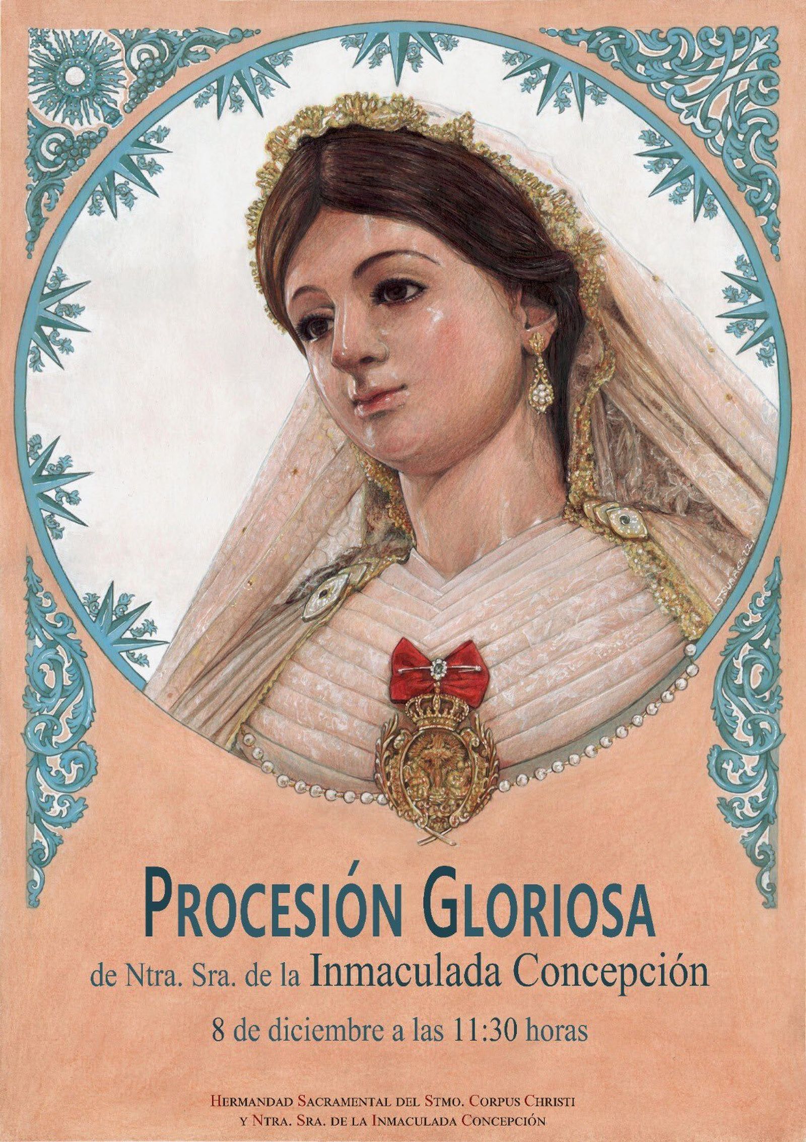 Cartel de la procesión de la Inmaculada del Corpus Christi