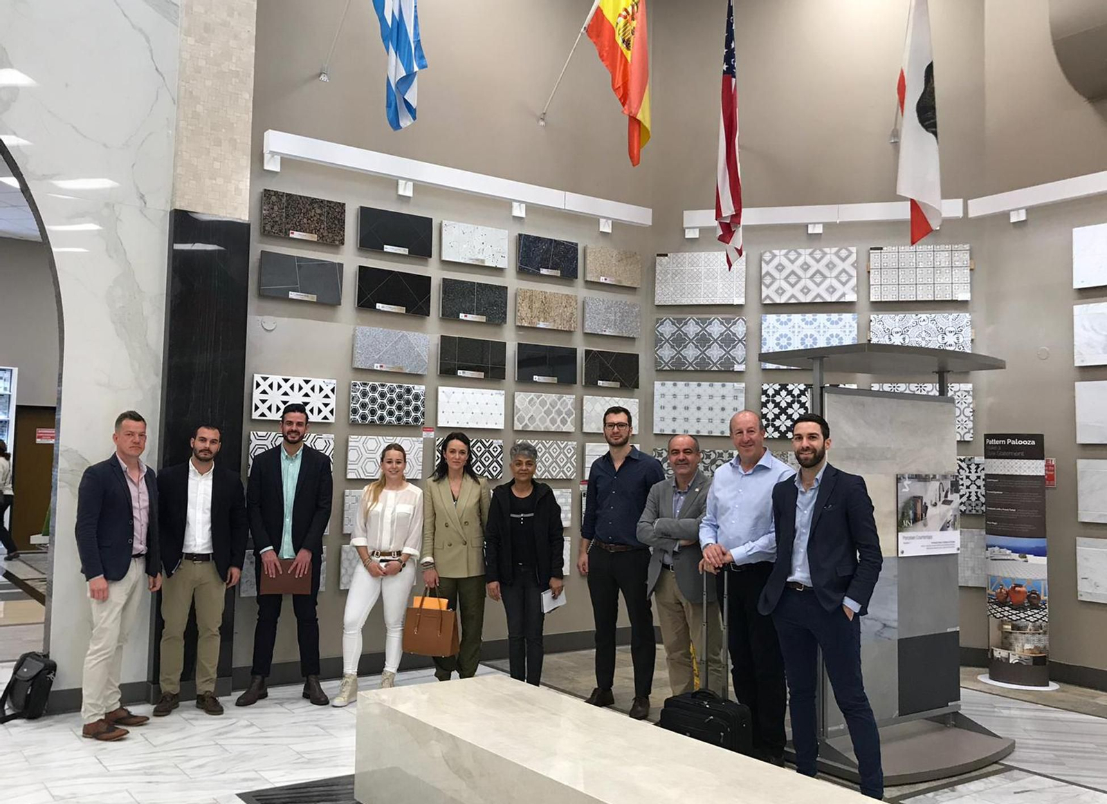 Representantes de Mármoles Gutiérrez Mena, Mármoles Camar, Mármoles Luis Sánchez, Cuellar Arquitectura, Ramar Macael, Mármoles Pérez García, AP Mármoles y Crumar Project, en la misión de Extenda a Estados Unidos.