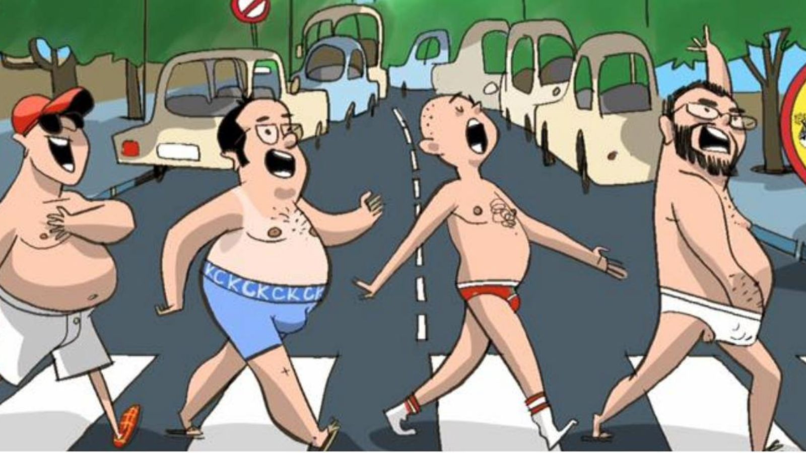 Caricatura de los componentes de 'Zafarrancho Vilima'.