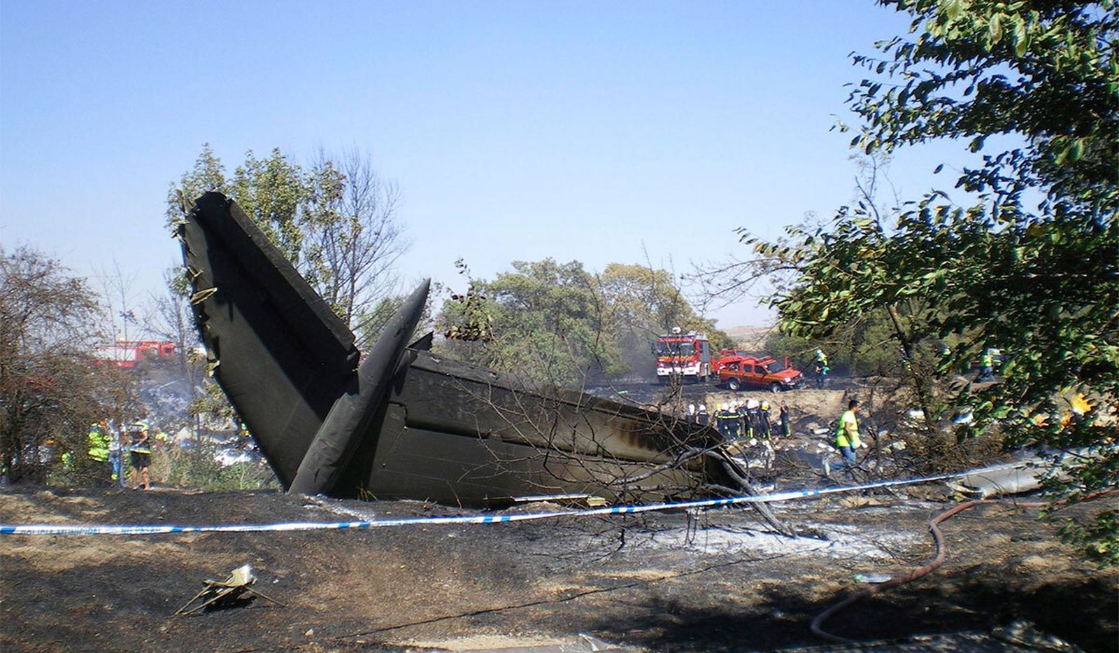 Una imagen de archivo del accidente del avión de Spanair en 2008.