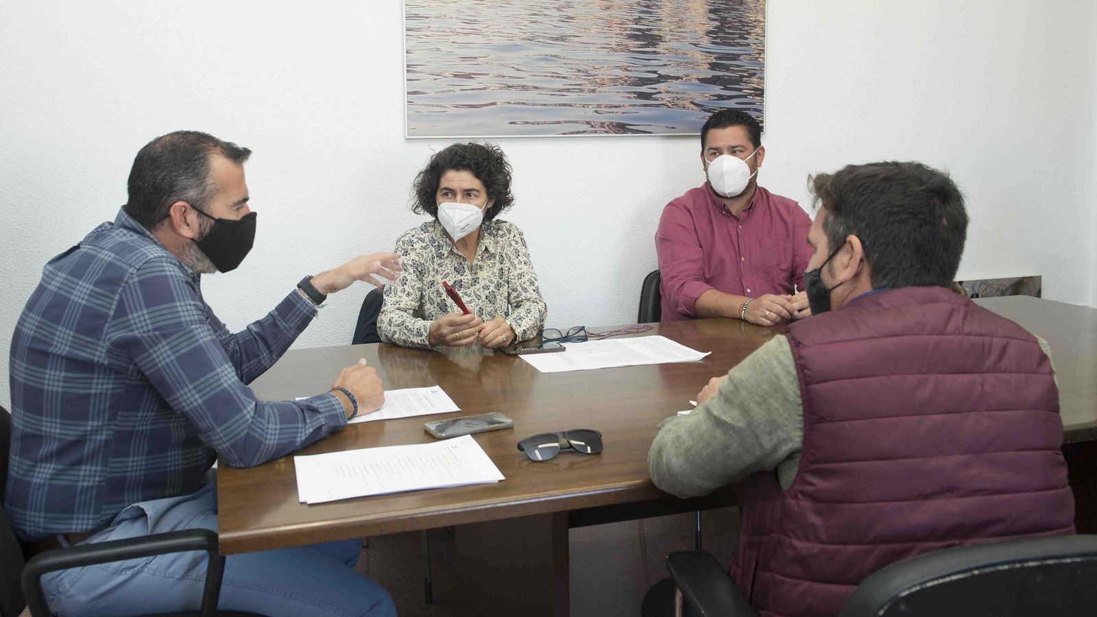 Javier Pizarro, en la reunión con Nieves Mendoza
