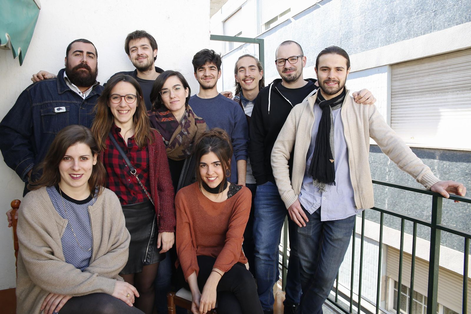 Diez de los quince impulsores del Proyecto Brandaris posan horas antes de la presentación en La Tertulia.