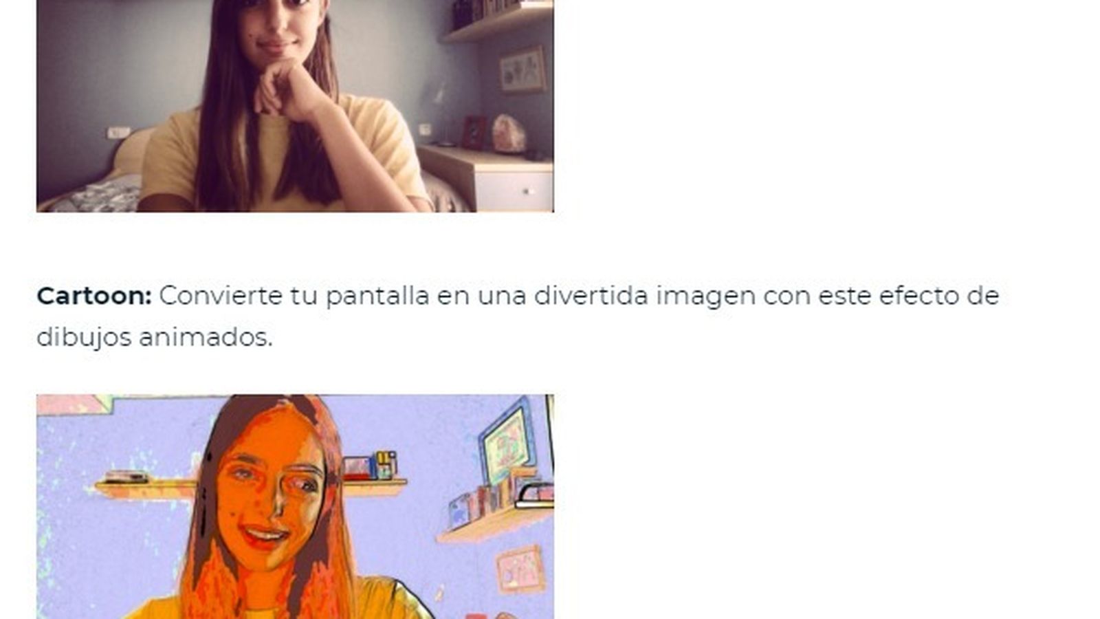 Filtros disponibles en Magic Cam.