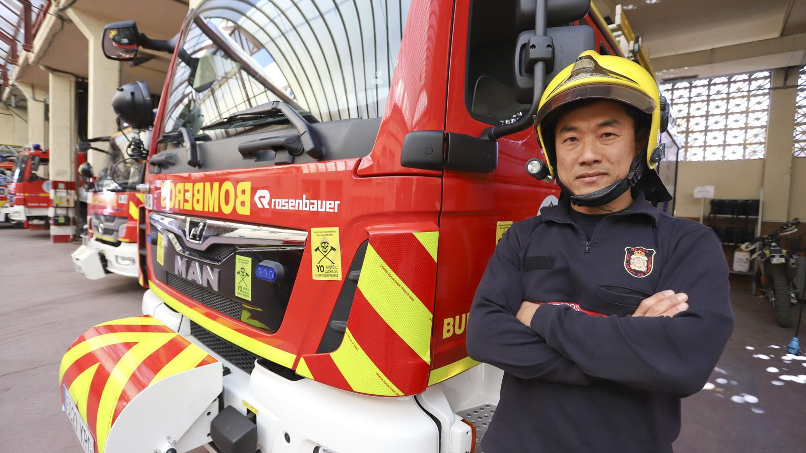 Liang, en el parque de bomberos de Martiricos