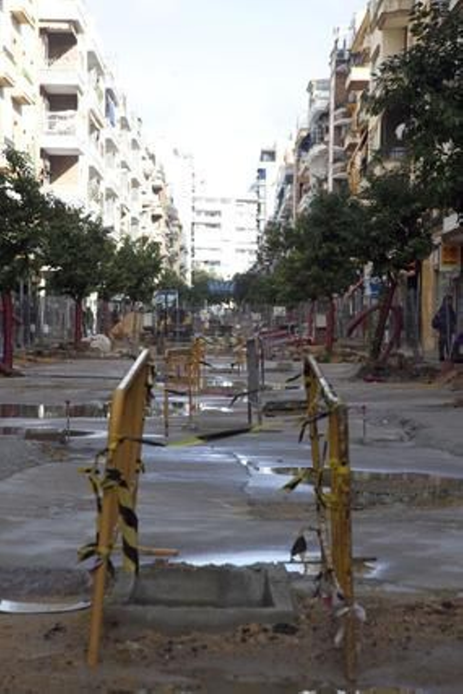 Efectos de las intensas lluvias en las obras de Asunción.

Foto: Jaime Martínez
