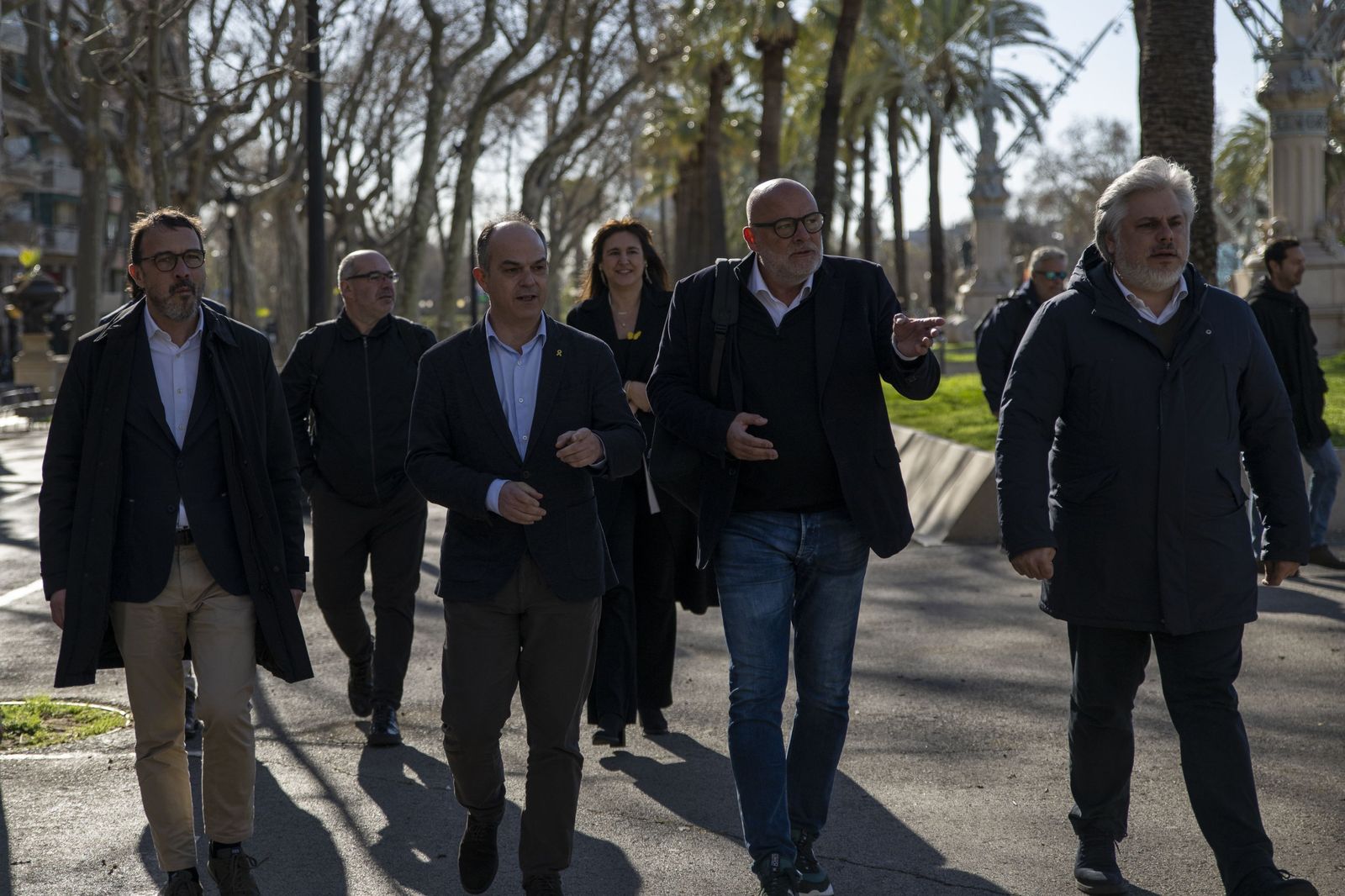 Llegada de los cuatro ex miembros de la Mesa del Parlament a un juicio por el 1-O