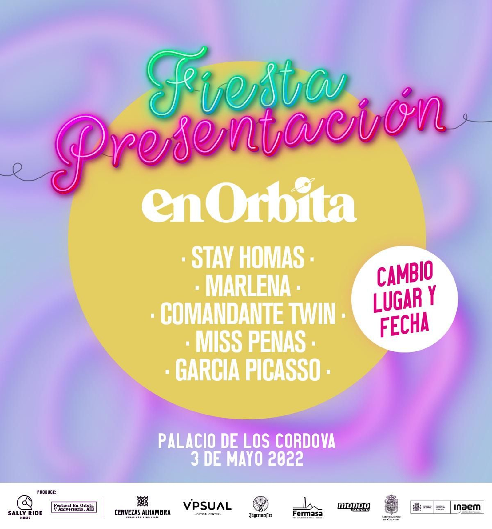 La fiesta de presentación de En Órbita cambia de fecha y se traslada al Palacio de los Córdova