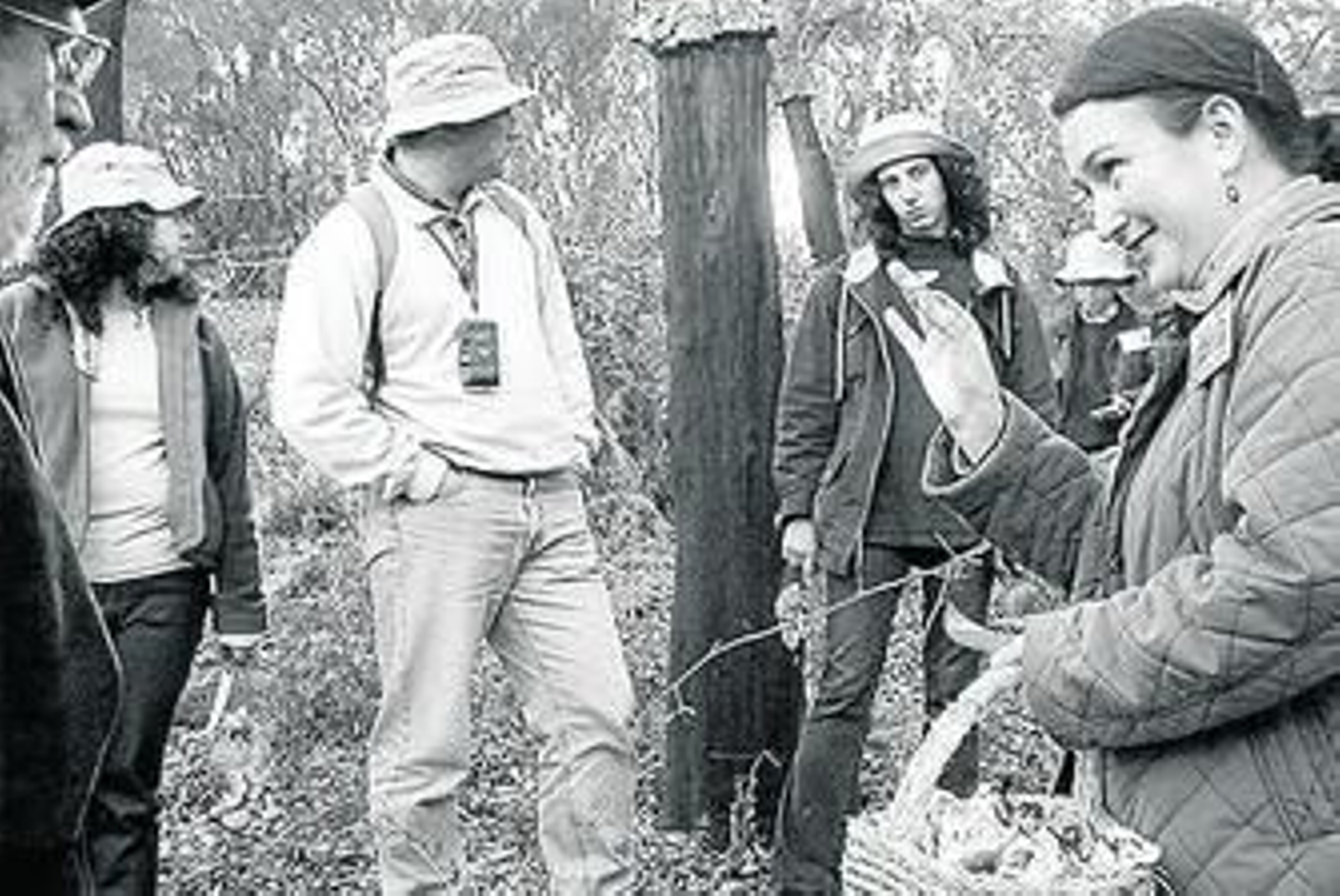 Una experta en micología enseña una especie recolectada a un grupo de buscadores de hongos, en imagen de archivo.