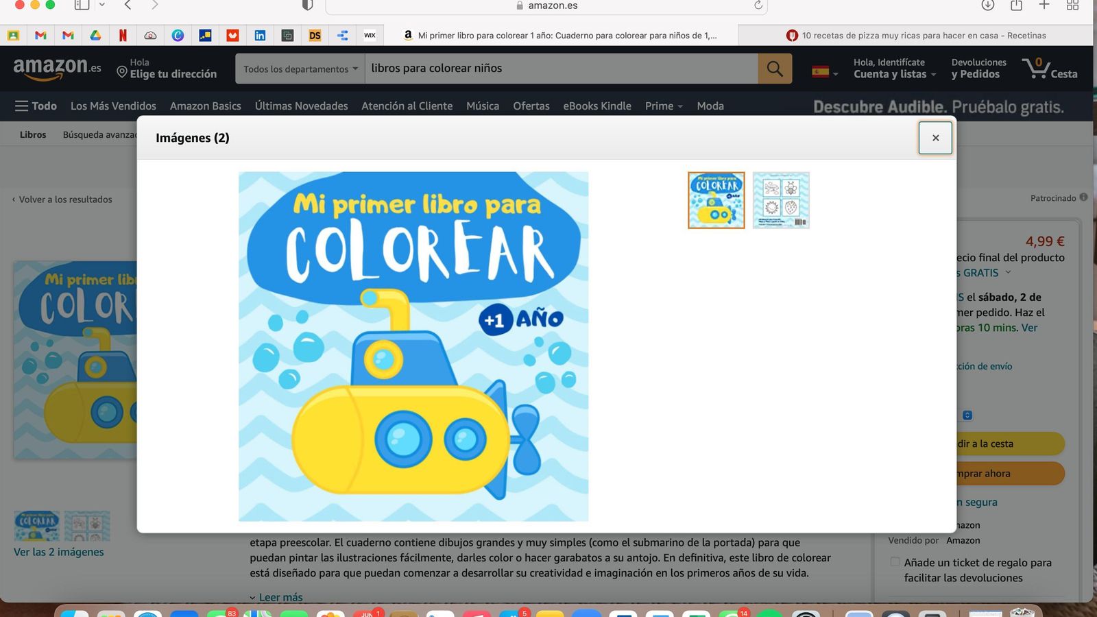 Mi primer libro para colorear 1 año