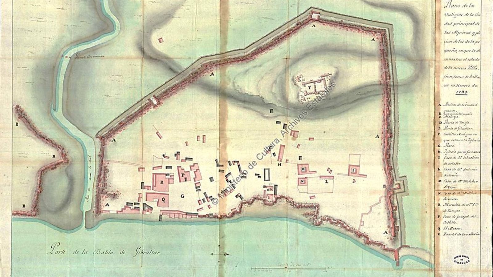 Primeras edificaciones espontáneas previas al trazado de Verbom. Se aprecian las dos plazas.