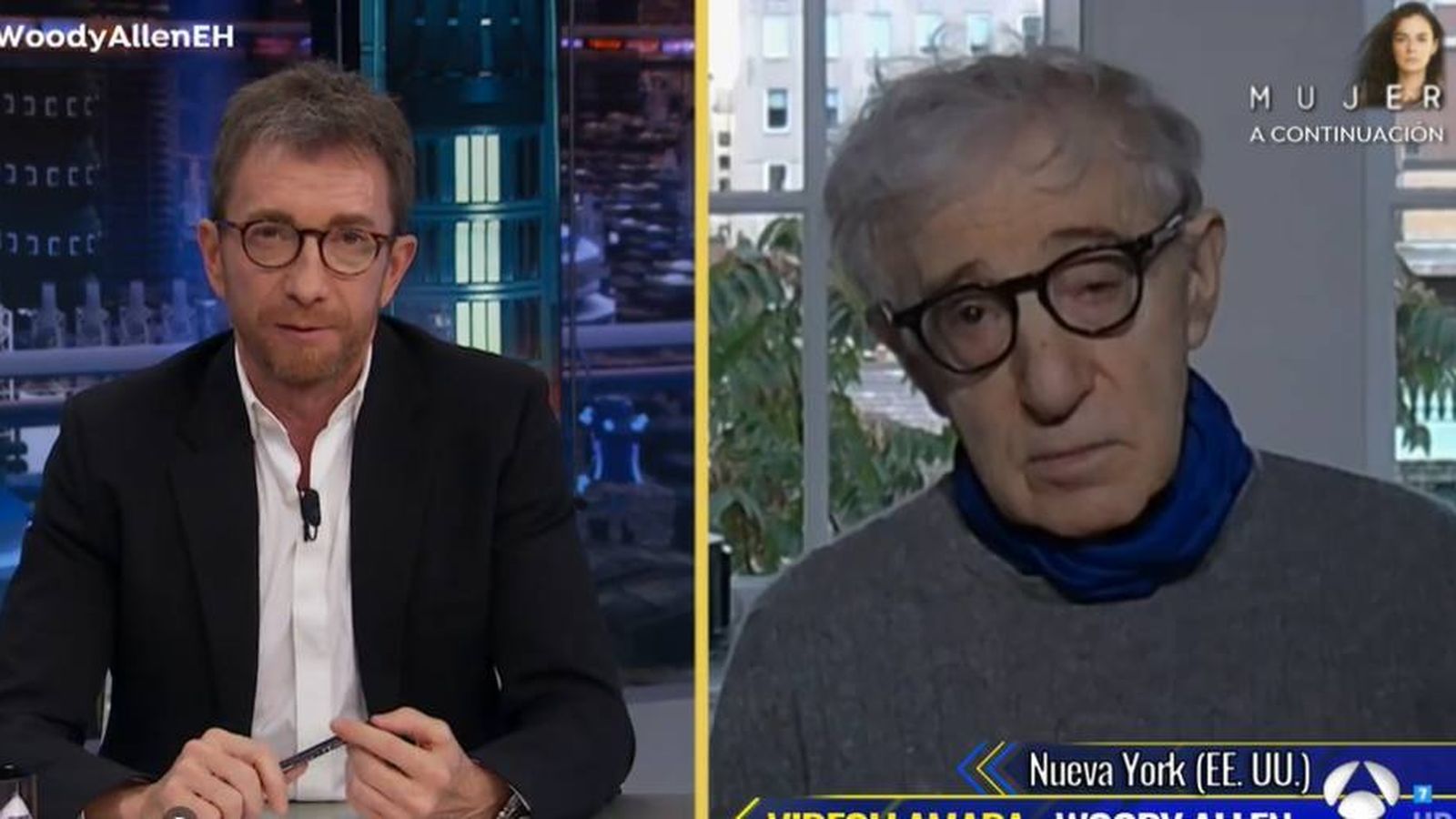 Woody Allen durante su entrevista en 'El Hormiguero'. /ANTENA 3