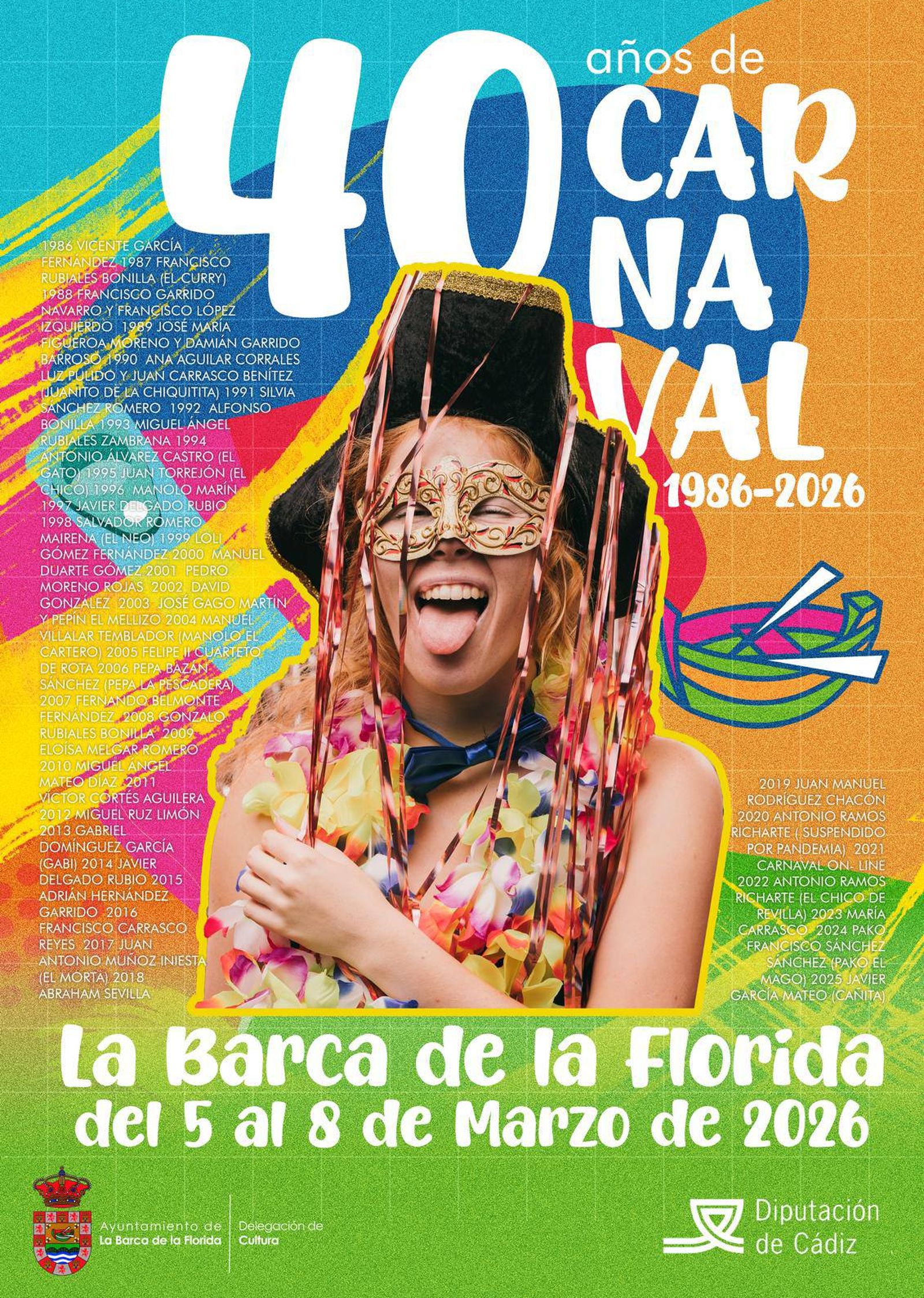 Cartel de Ana Melgar para el 40 aniversario del Carnaval de La Barca.
