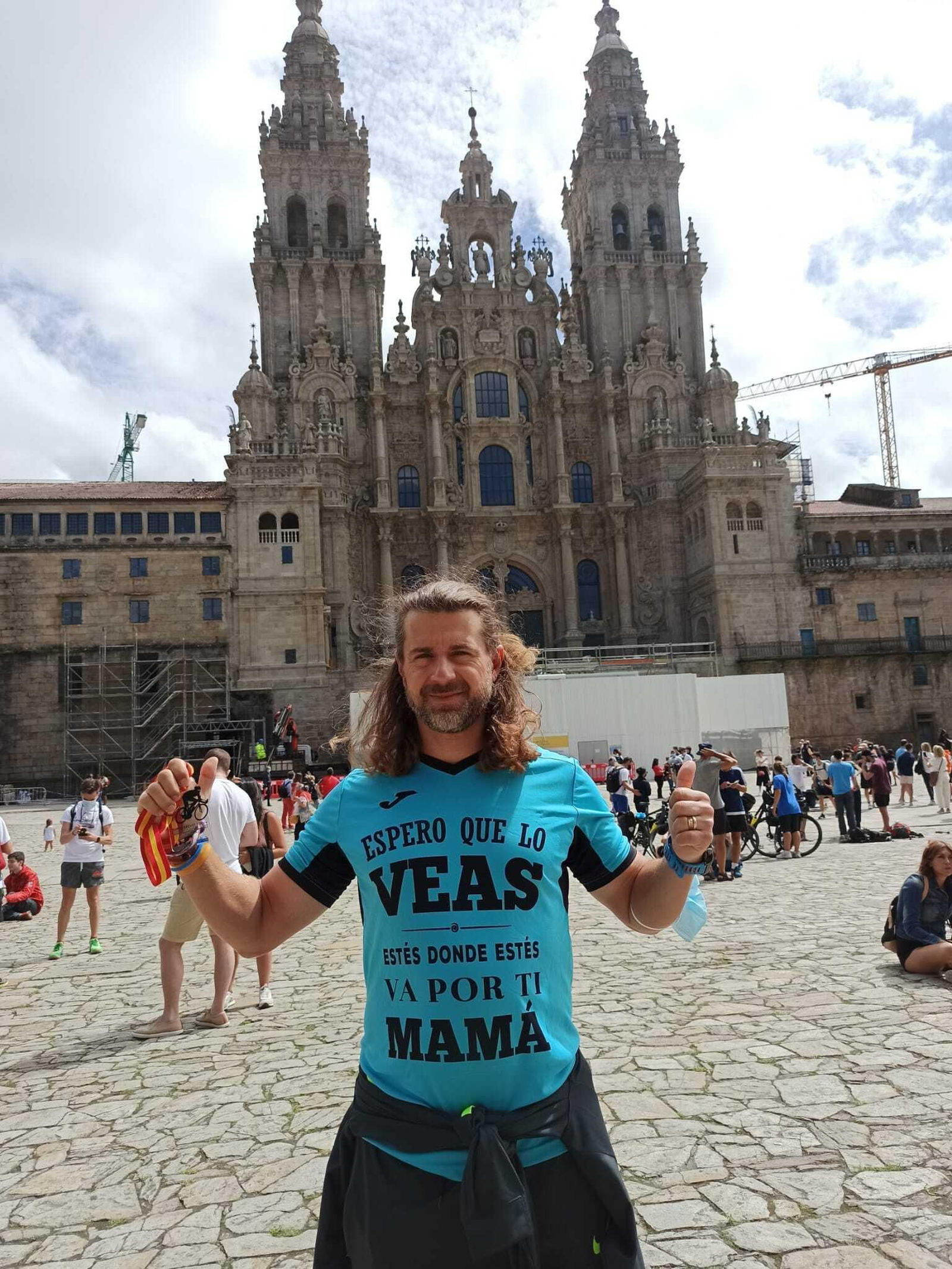 La llegada del almeriense a Santiago de Compostela.