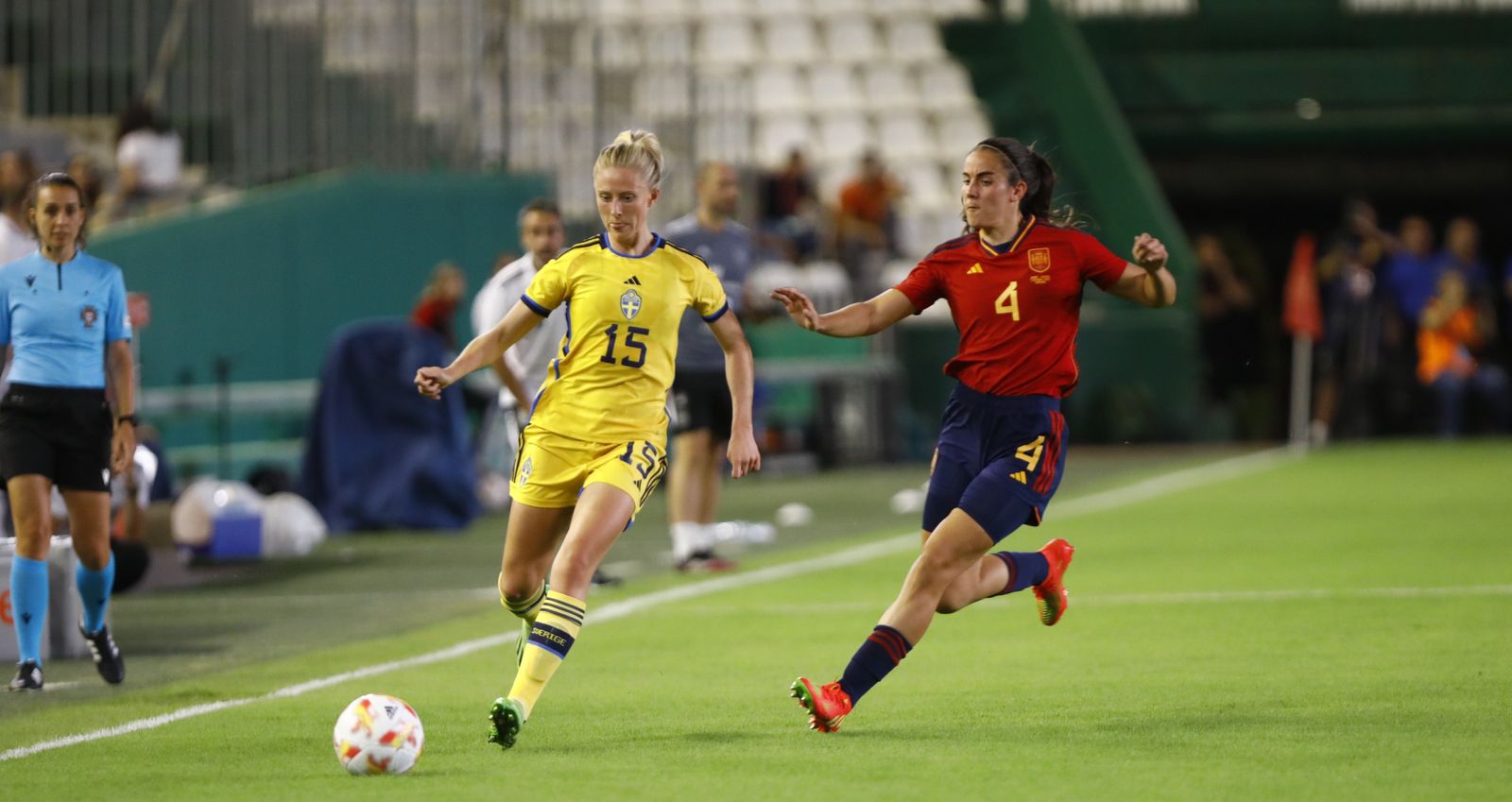 Rocío Gálvez, durante la cita de España ante Suecia en El Arcángel.