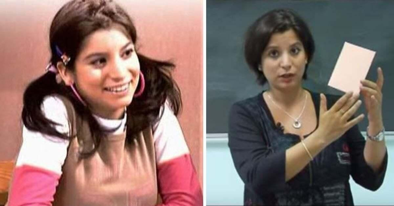 La actriz Sofía Nieto en el papel de Natalia Cuesta y una imagen más actual como profesora de matemáticas. La actriz Sofía Nieto en el papel de Natalia Cuesta y una imagen más actual como profesora de matemáticas.