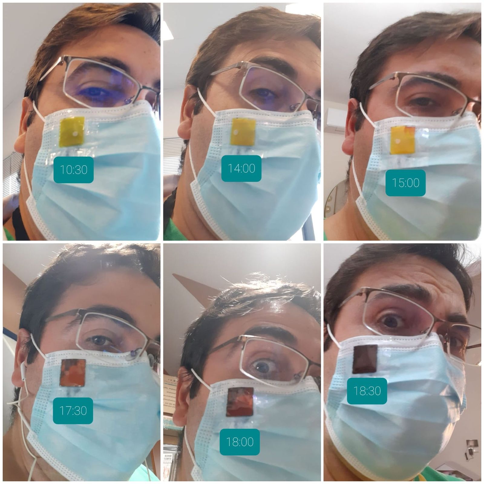 Las mascarillas con el indicador diseñado en la UPO.