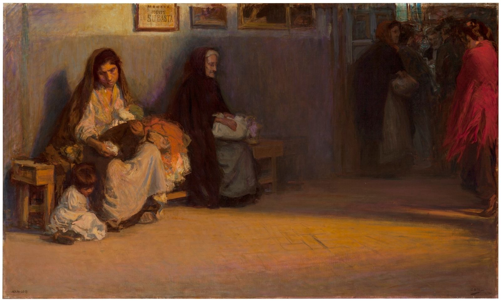 'El último recurso' (1901), óleo de Gonzalo Bilbao que recrea una escena de pobres en una casa de empeños, muestra elocuente de su pintura de carácter social.