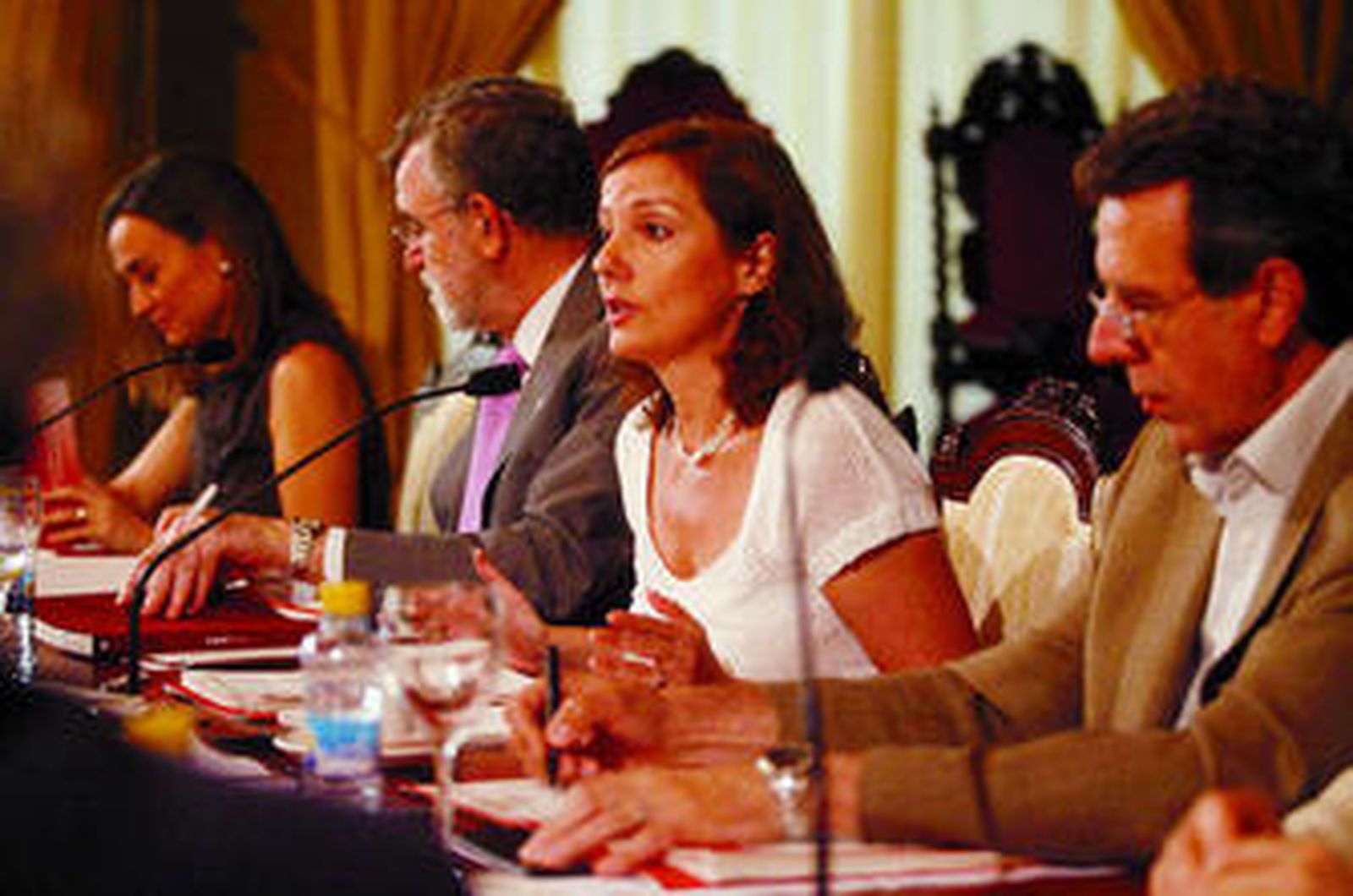 Roldán Nogueras y Anabel Carrillo, ayer durante el Consejo Social.