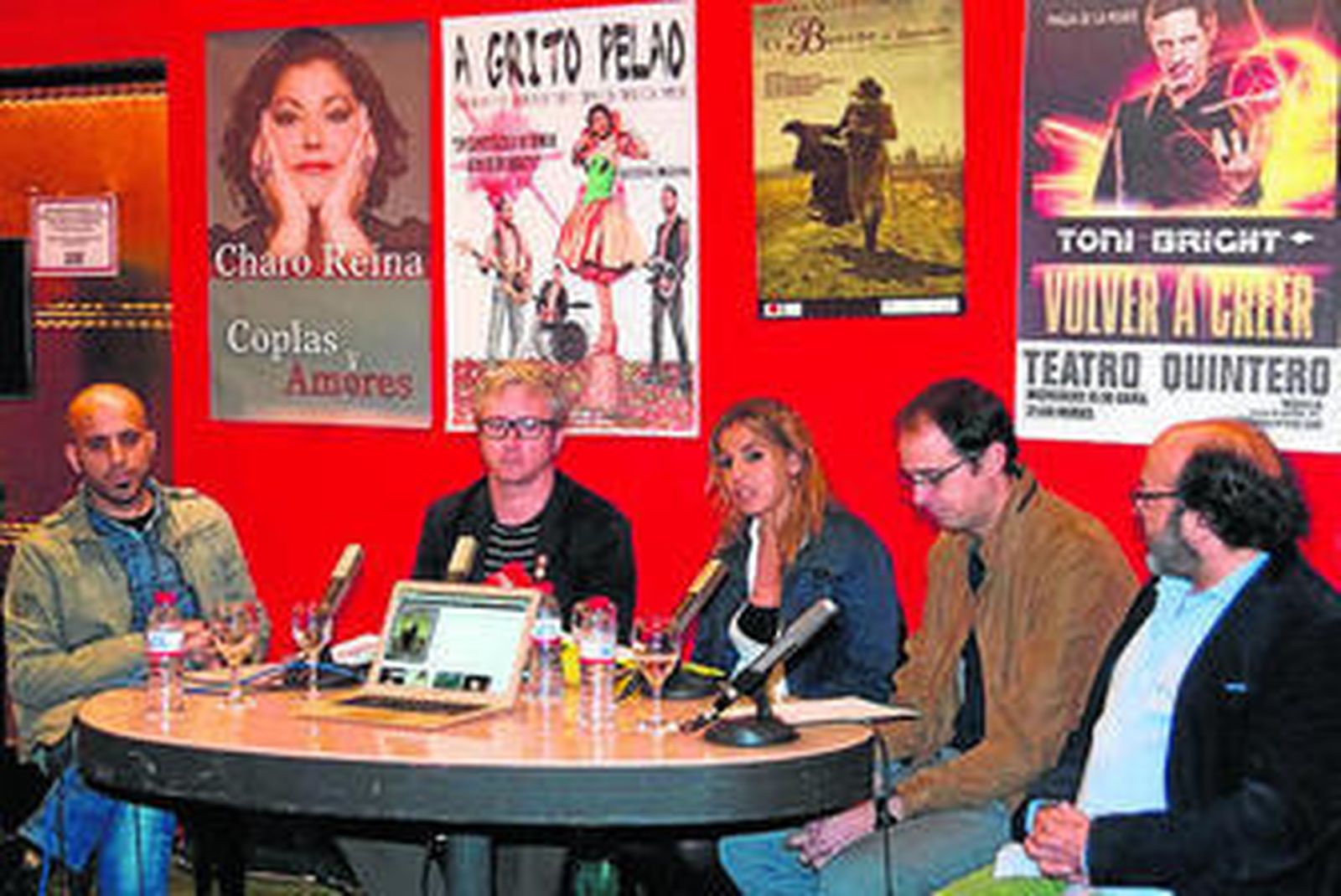 Responsables de Sacromonte, Sala Cero y TCS, ayer en el Quintero.