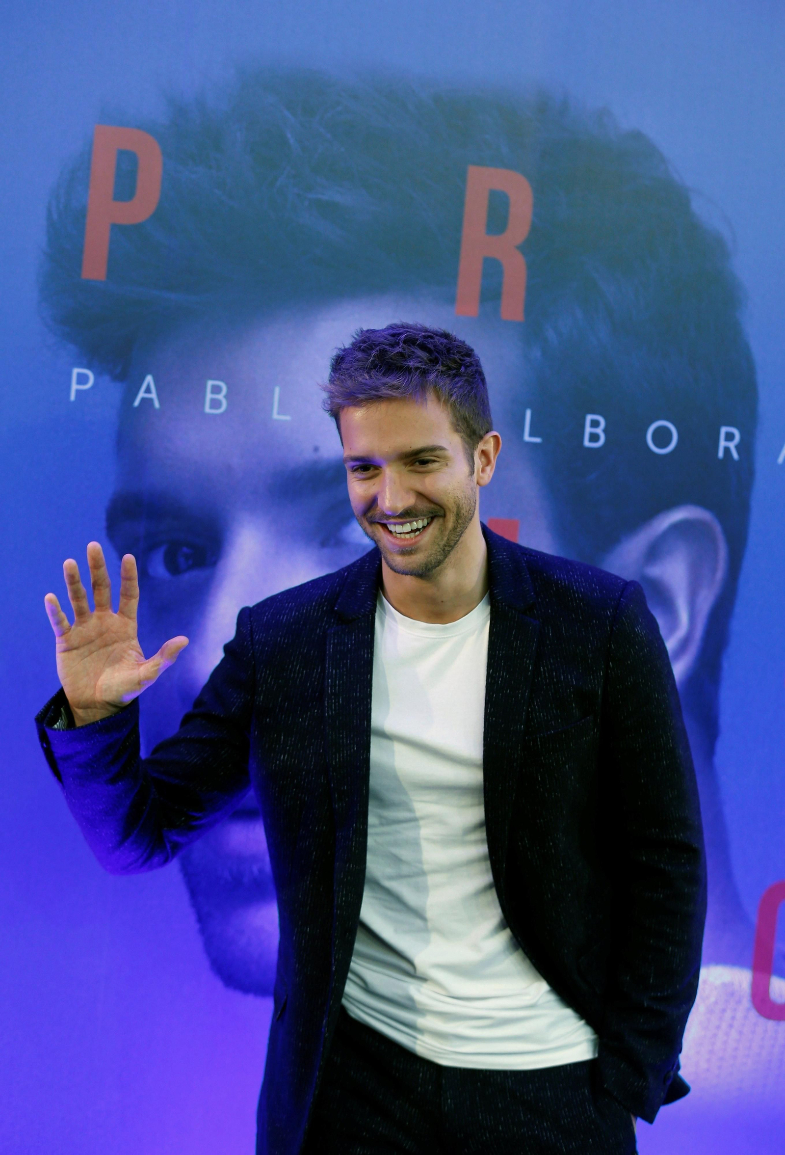 Pablo Alborán (Málaga, 1989), ayer, en la presentación de 'Prometo' en Madrid.