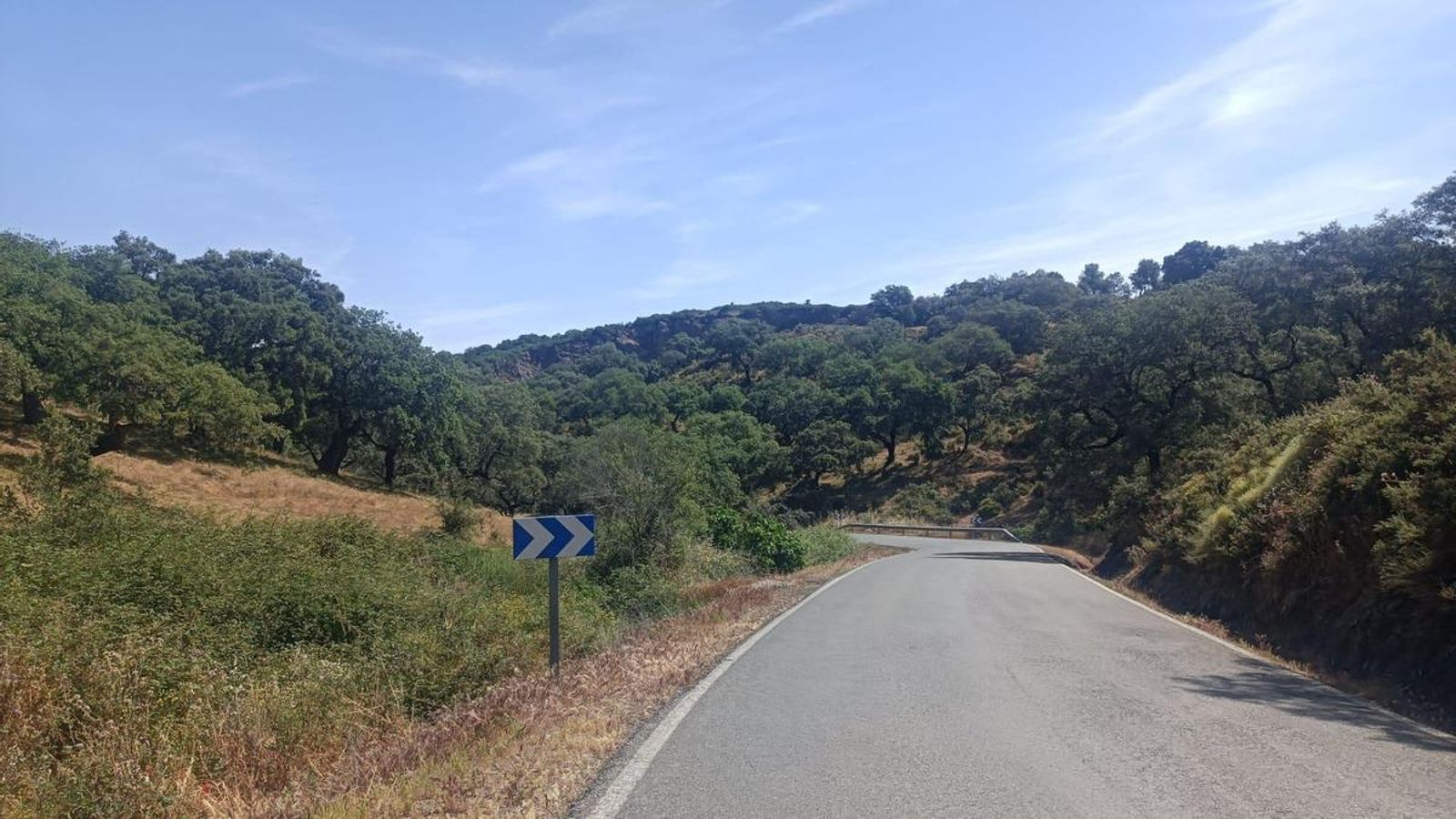 Carretera que baja a Puerto Moral.