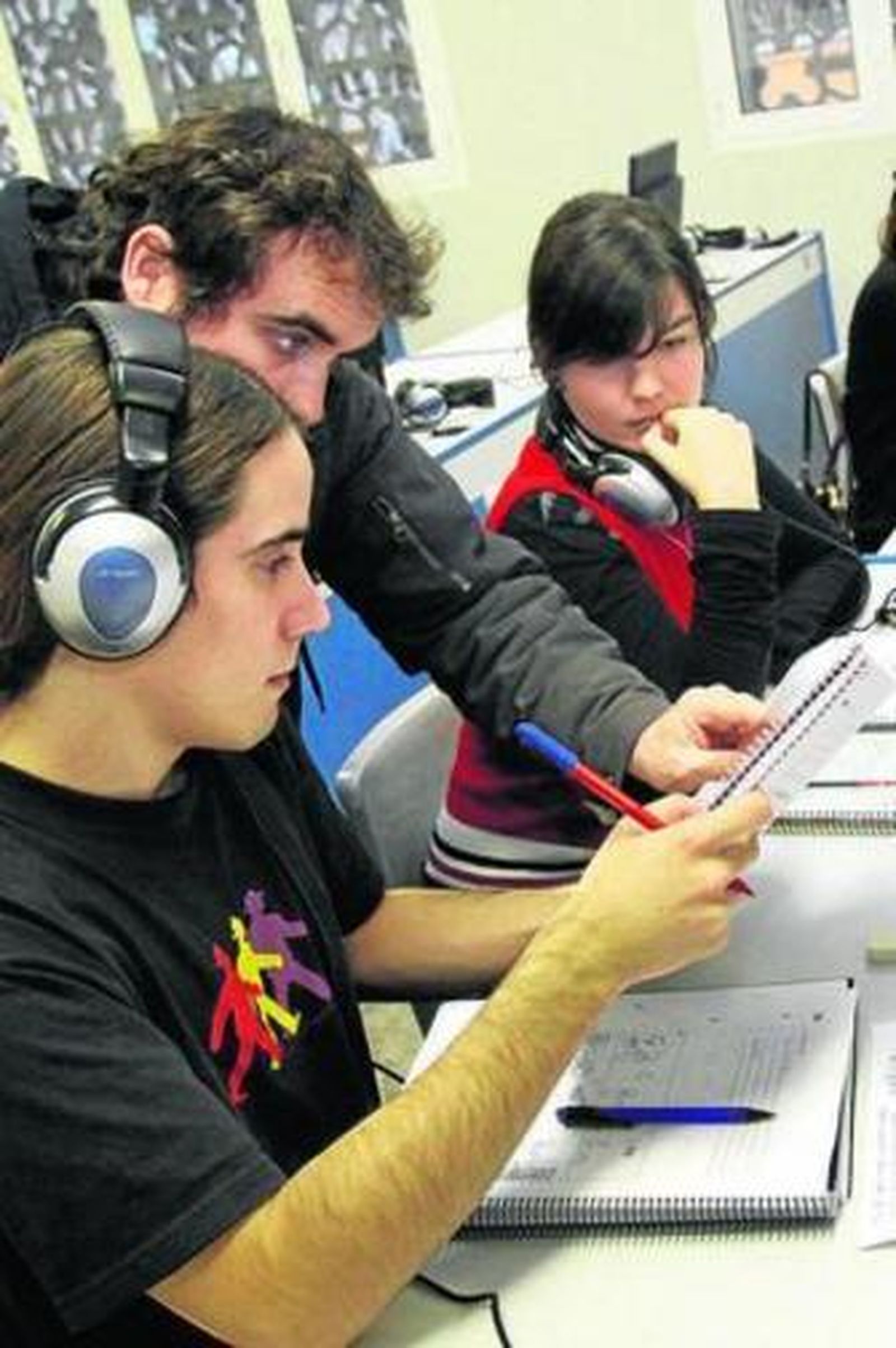 Alumnos en un instituto de la capital malagueña.