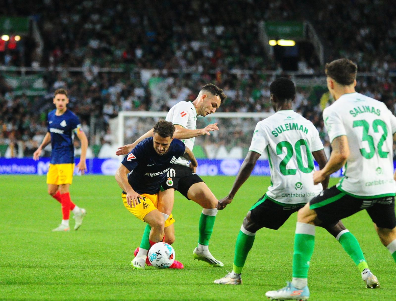 Un instante del partido Racing-Andorra.