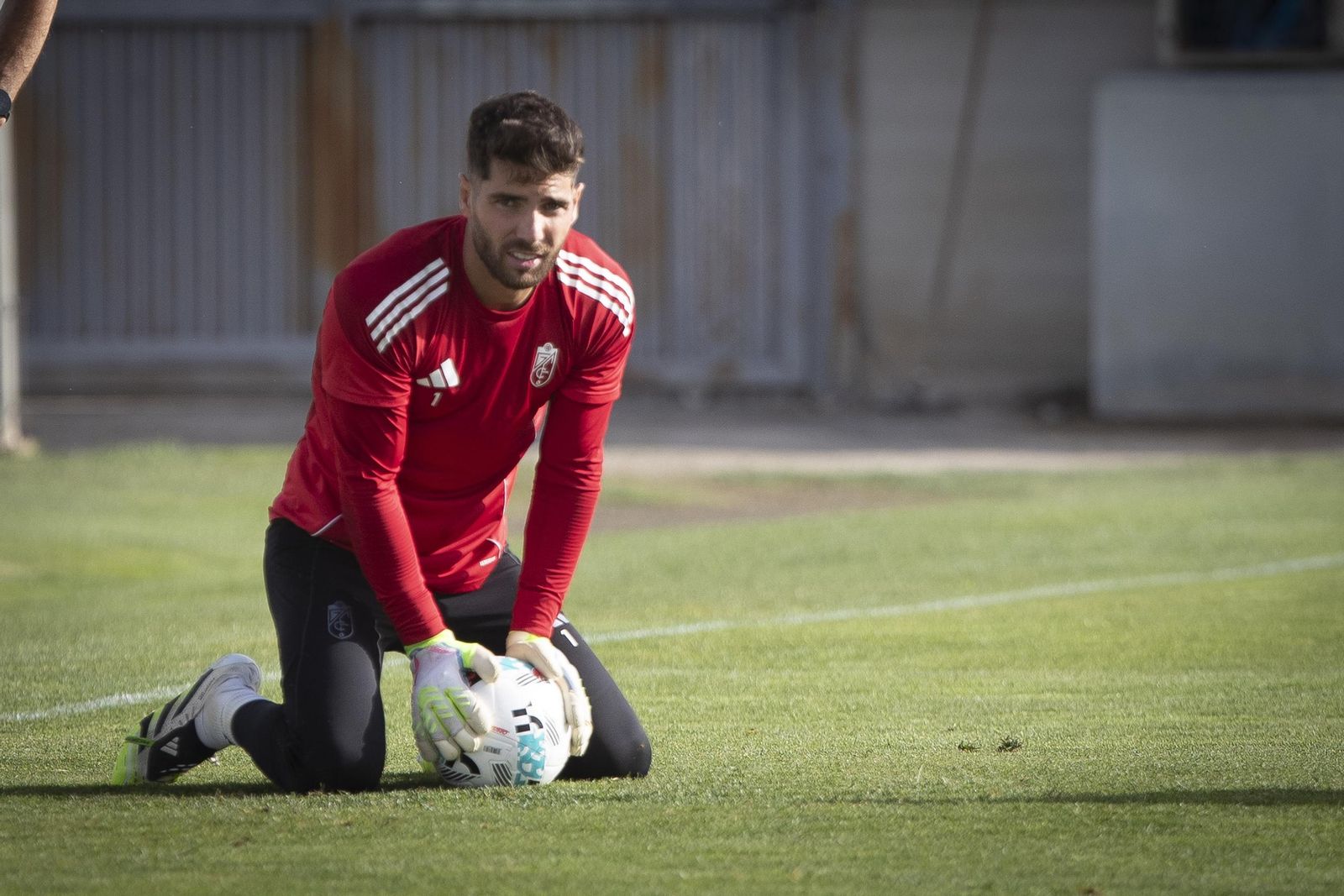 Luca Zidane, en un entrenamiento del Granada CF