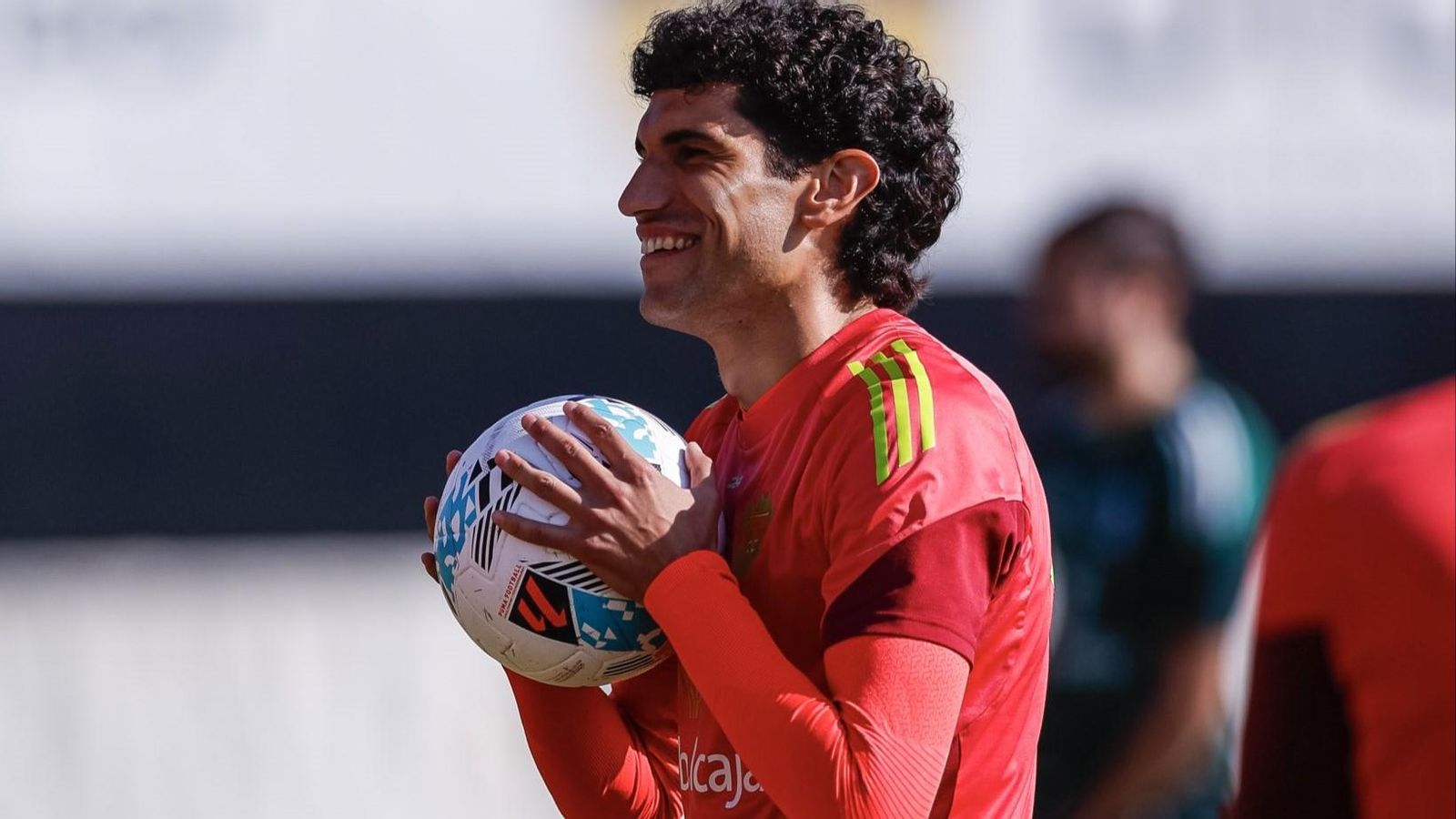 Jesús Vallejo, en un entrenamiento del Albacete.