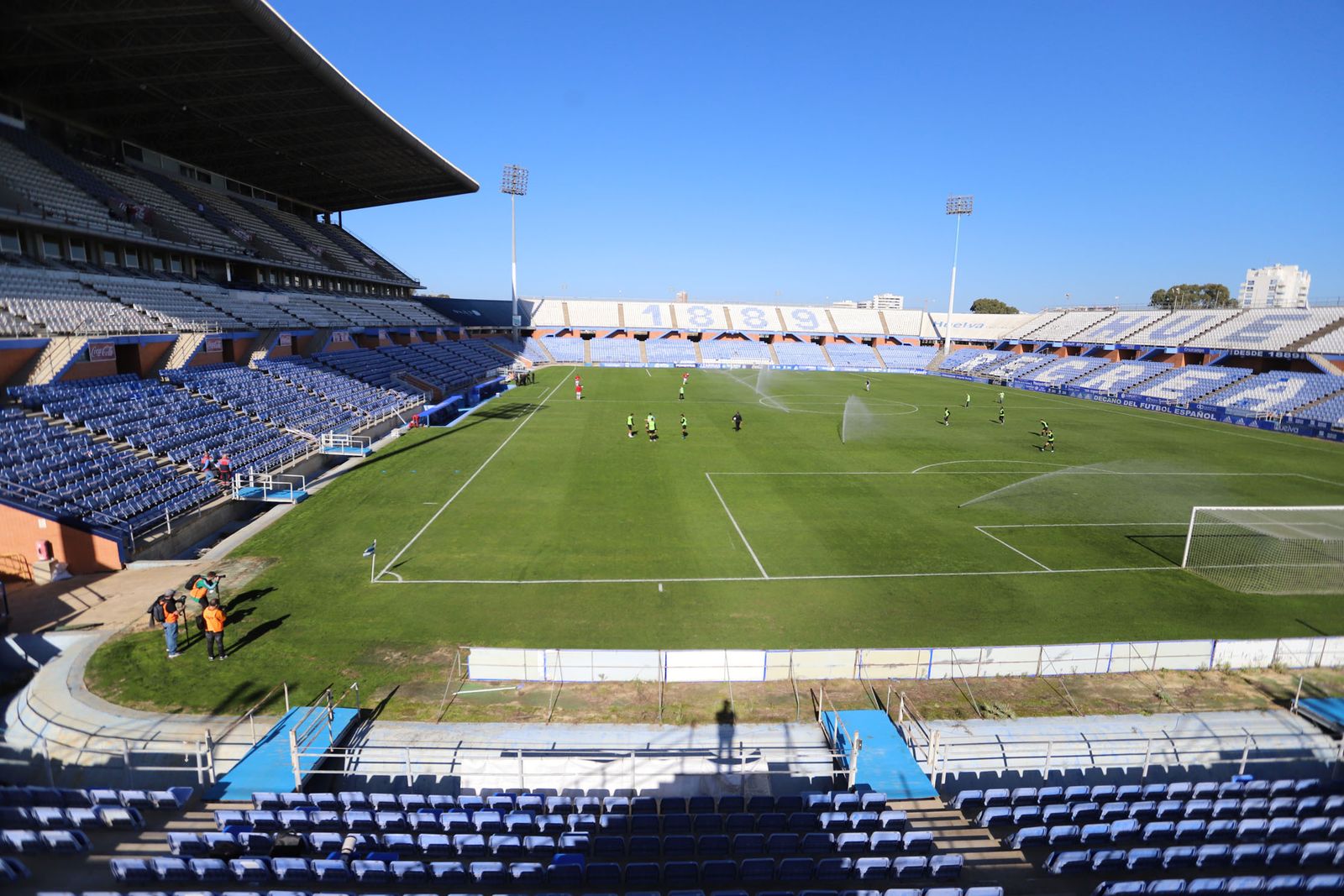 Las imágenes del Nuevo Colombino sin público por las restricciones del coronavirus