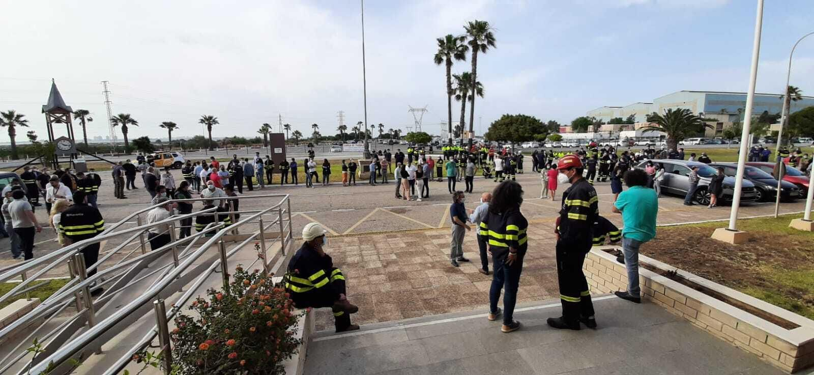 Concentración de trabajadores de Navantia Puerto Real.