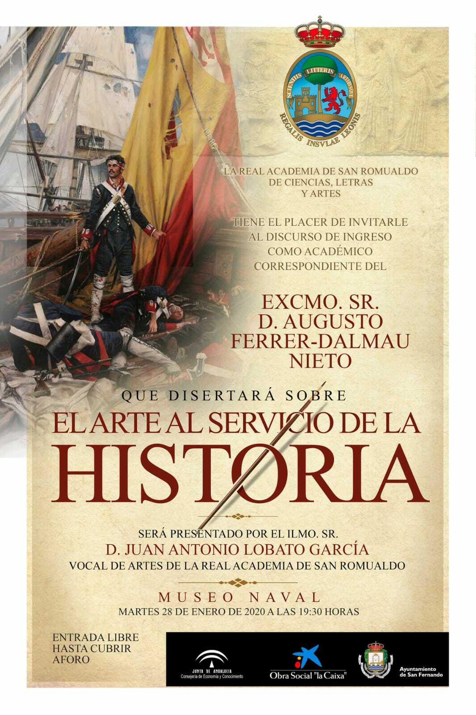 Cartel anunciador de la conferencia de Ferrer Dalmau.