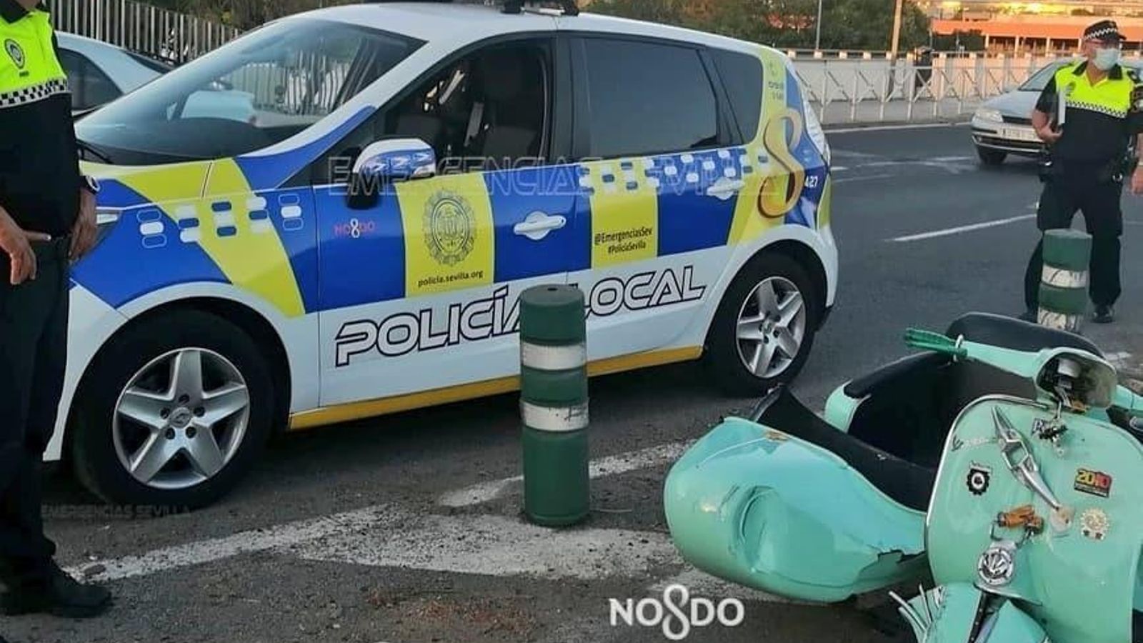 Accidente de una moto en Sevilla