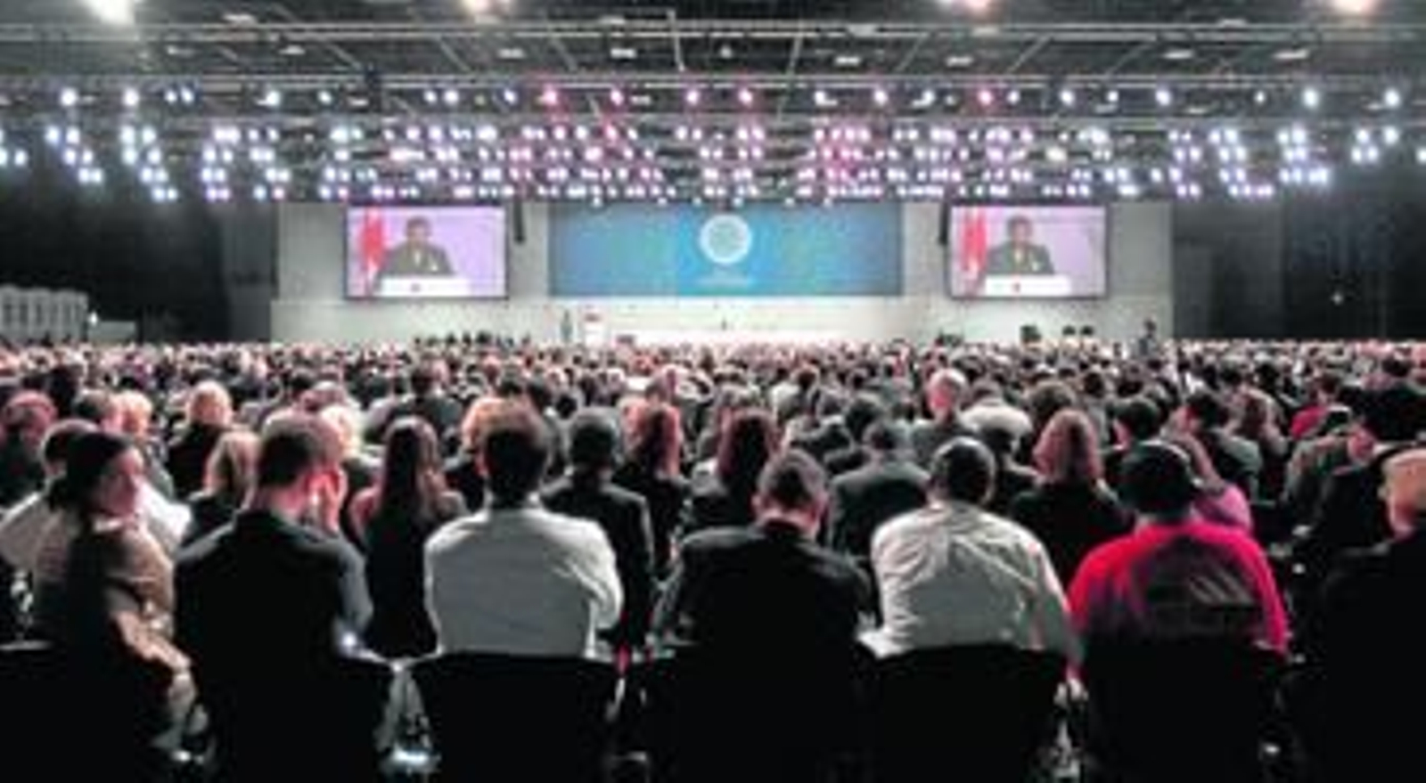 Un aspecto de la sala donde desde ayer se celebra la Cumbre de la ONU sobre Cambio Climático.