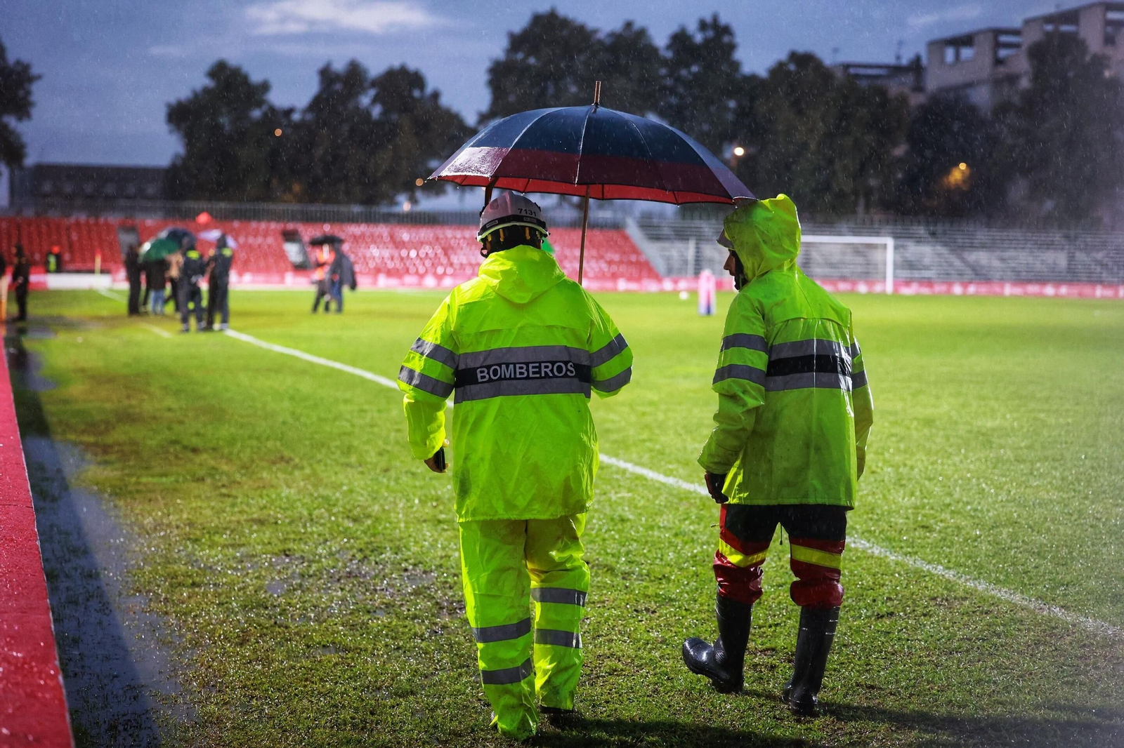Municipal de Chiclana la semana pasada cuando fue aplazado el partido. Municipal de Chiclana la semana pasada cuando fue aplazado el partido.