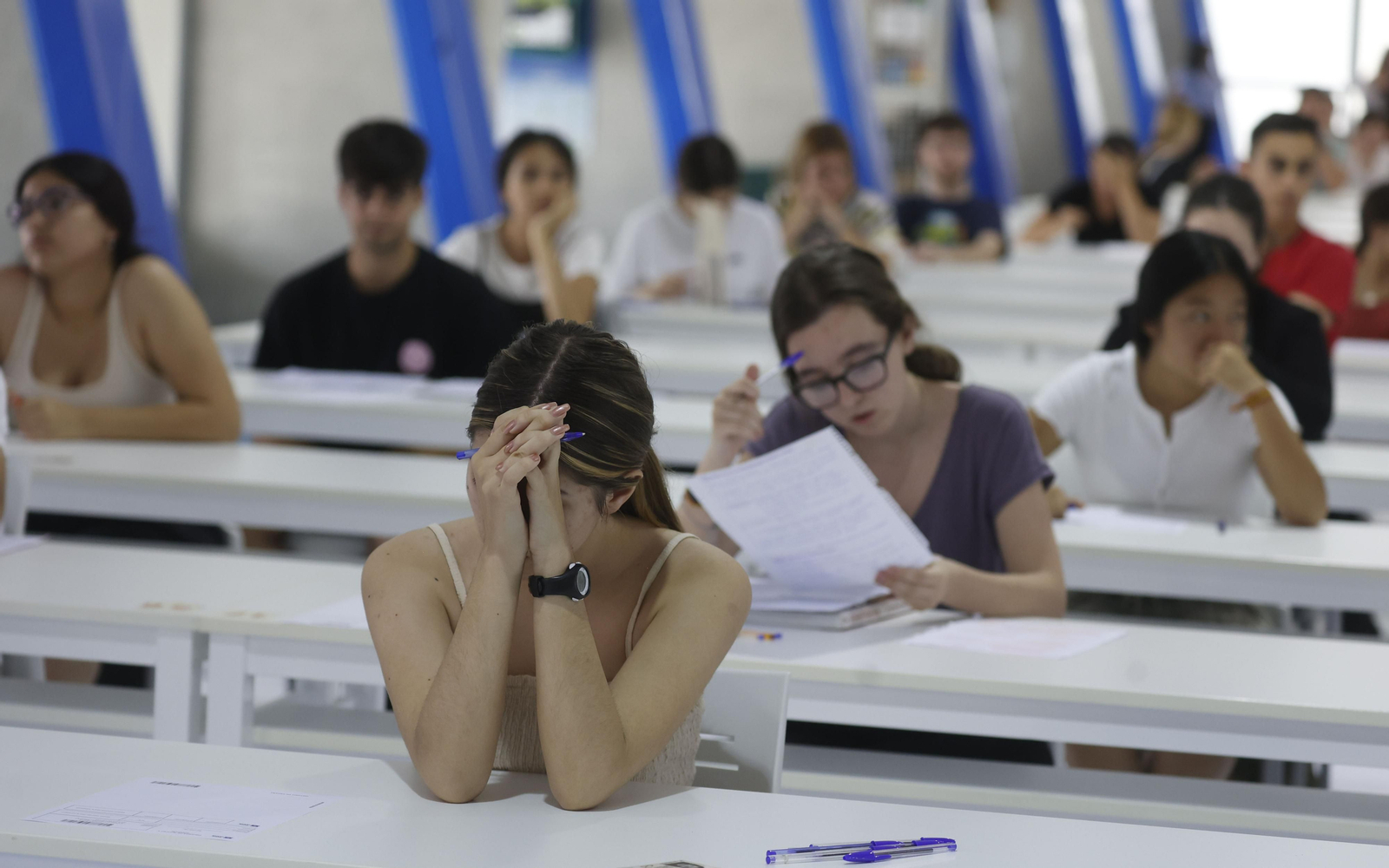 Imágenes del examen de selectividad en la UPO