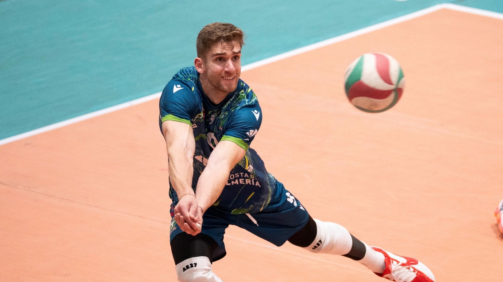 El jugador murciano, en el último encuentro como local de los ahorradores ante Pamesa Voleibol Teruel.