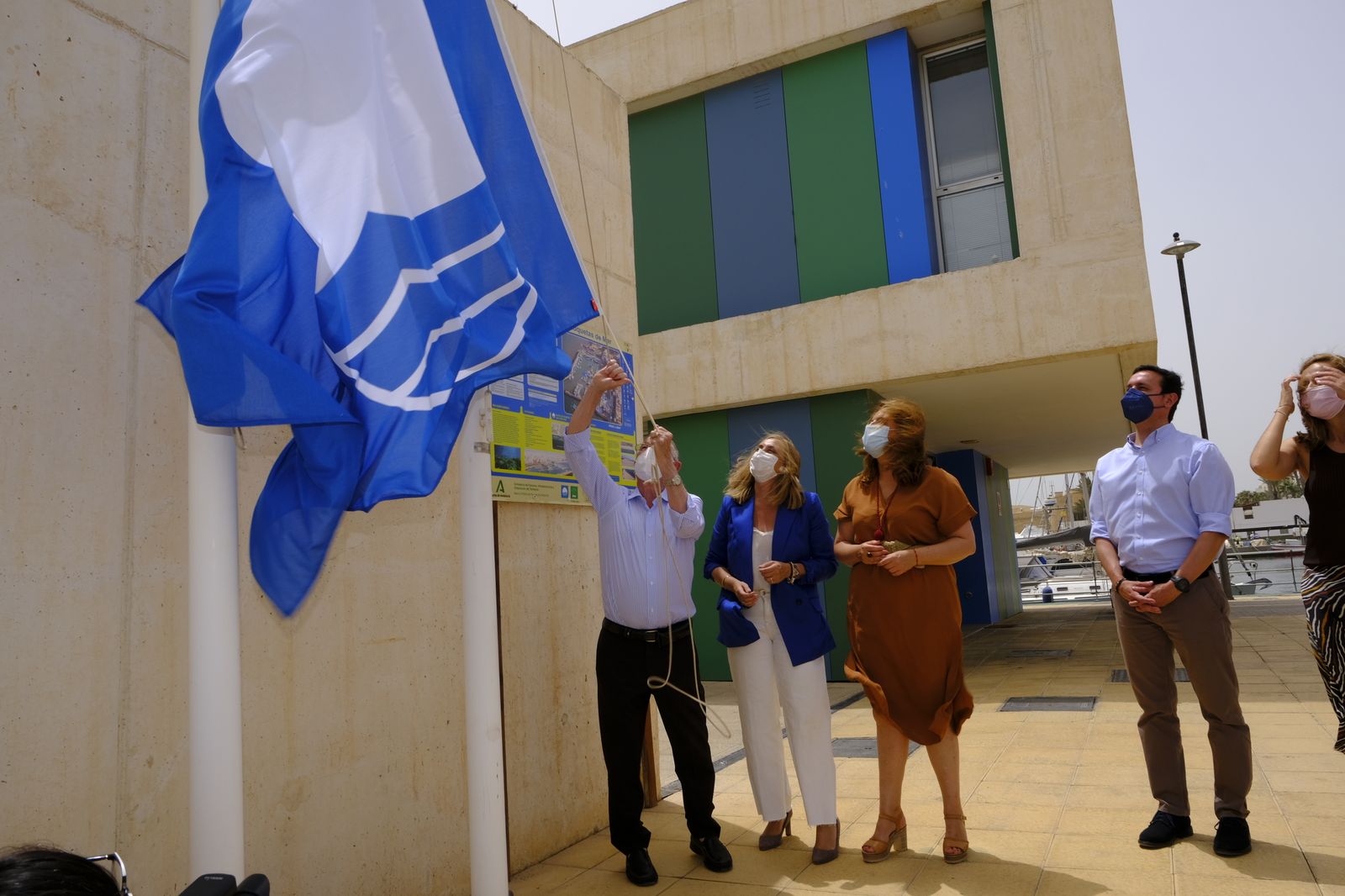 Primera piedra de la nueva lonja del Puerto Pesquero de Roquetas de Mar