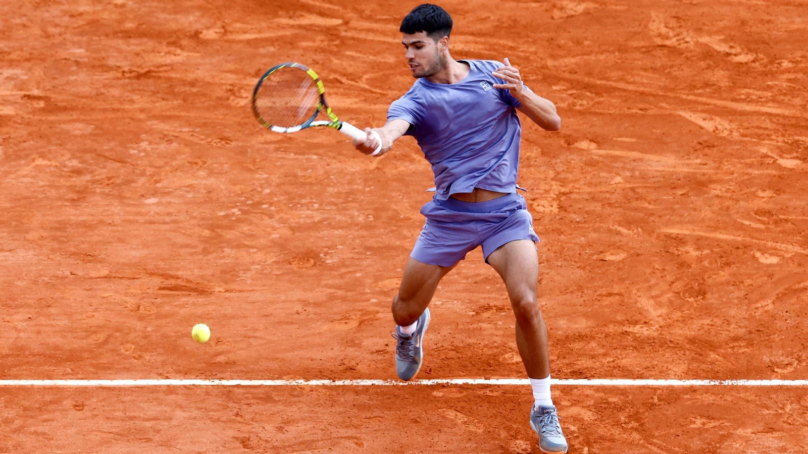 Carlos Alcaraz, durante el Masters 1000 de Montecarlo disputado el pasado mes de abril