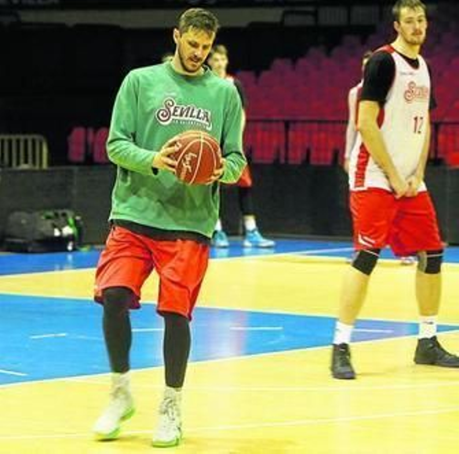 Nachbar y Balvin, durante un entrenamiento en San Pablo.