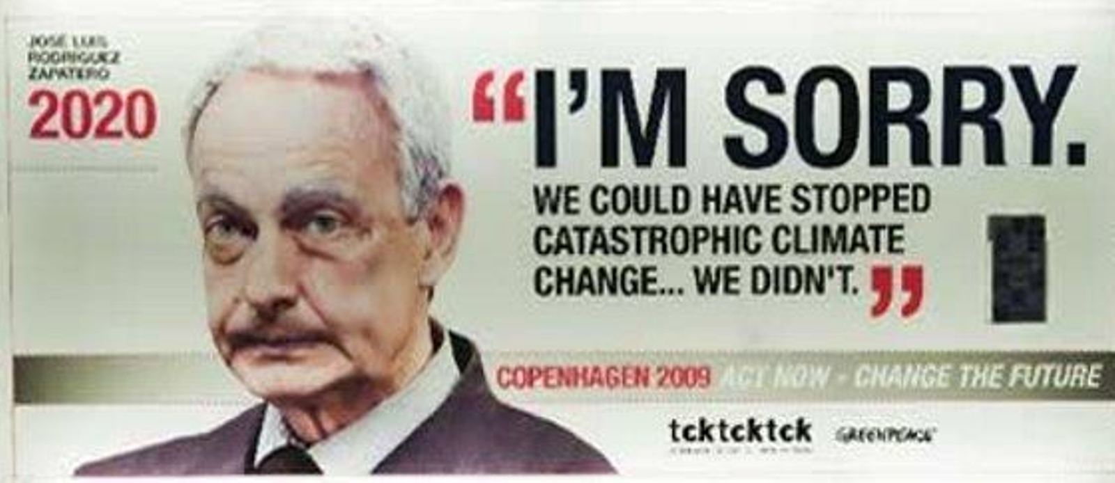 El presidente español, José Luis Rodríguez Zapatero. / Greenpeace  Foto: Greenpeace