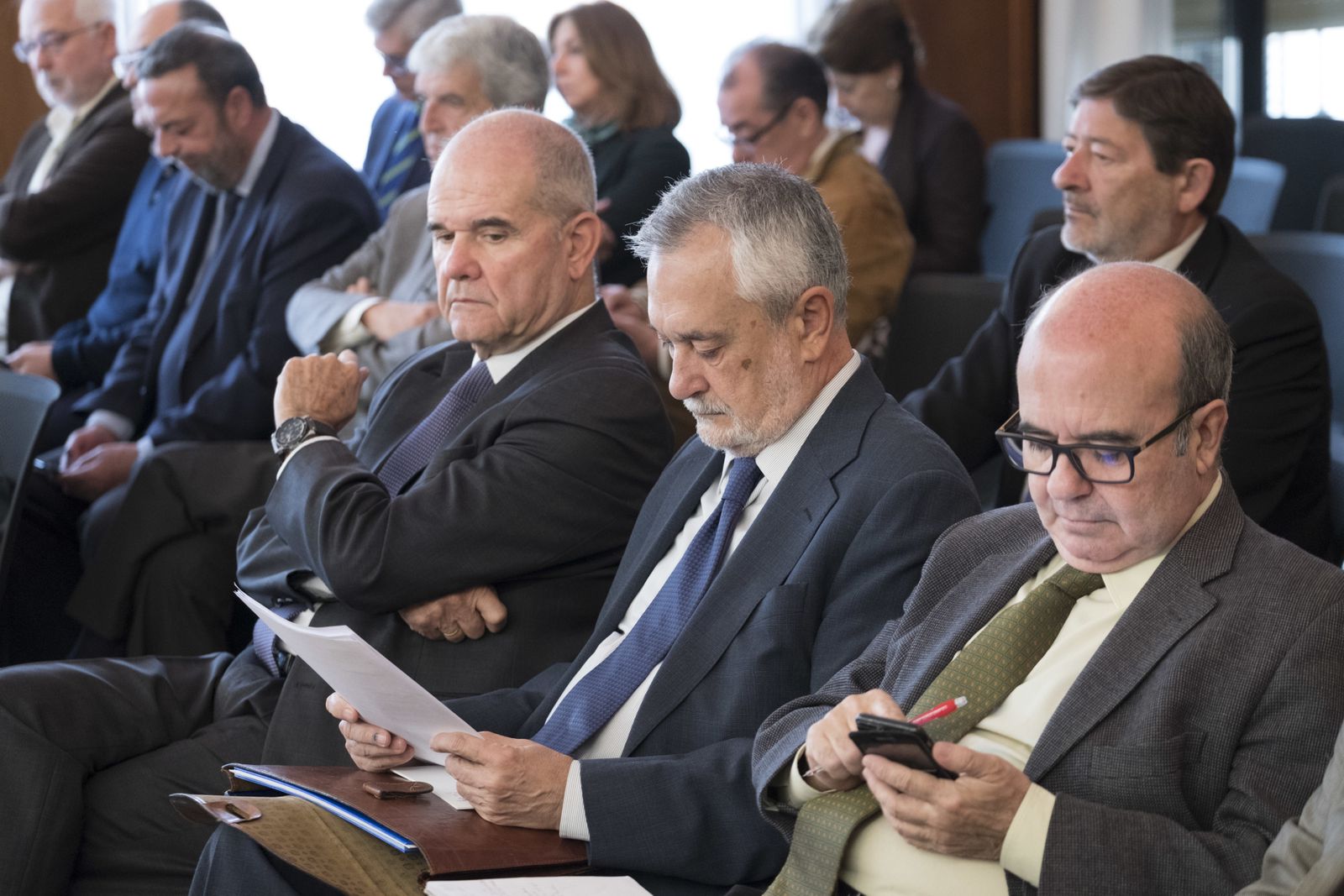 Chaves, Griñán, Zarrías y Guerrero, en el juicio.